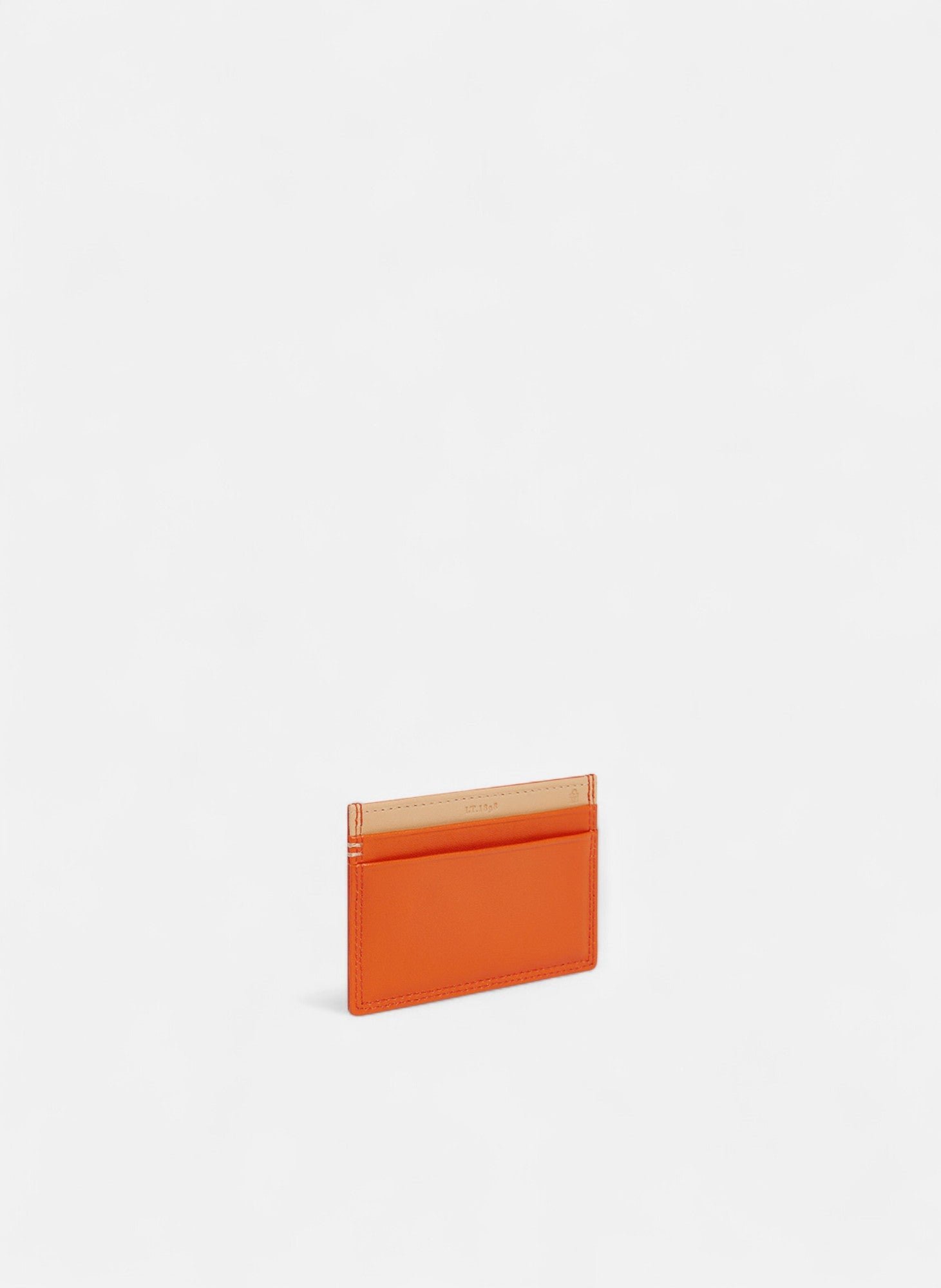 Porte cartes martin en cuir lisse LE TANNEUR Orange