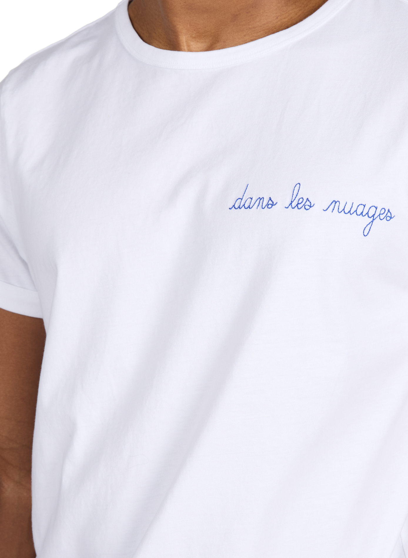 T-shirt Poitou Dans les nuages en coton MAISON LABICHE Blanc