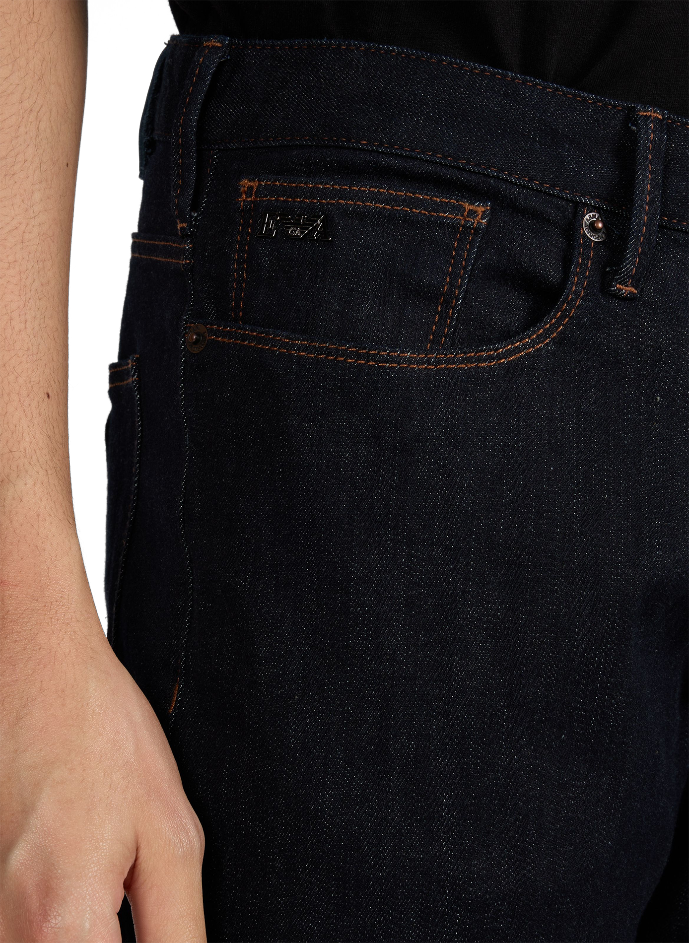 Five-pocket cotton blend jeans EMPORIO ARMANI Blue