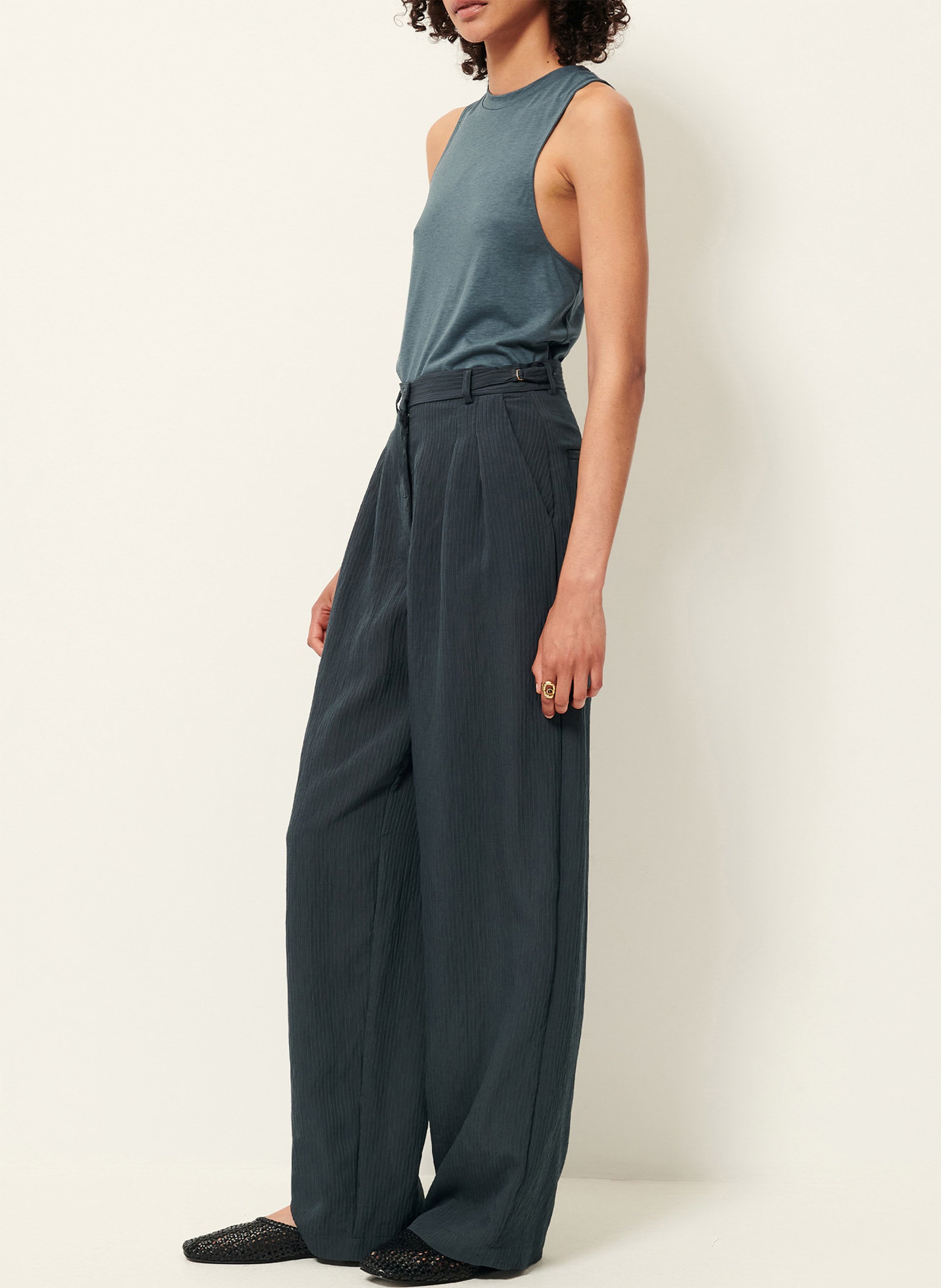 Débardeur droit col rond fluide diven SESSUN Vert