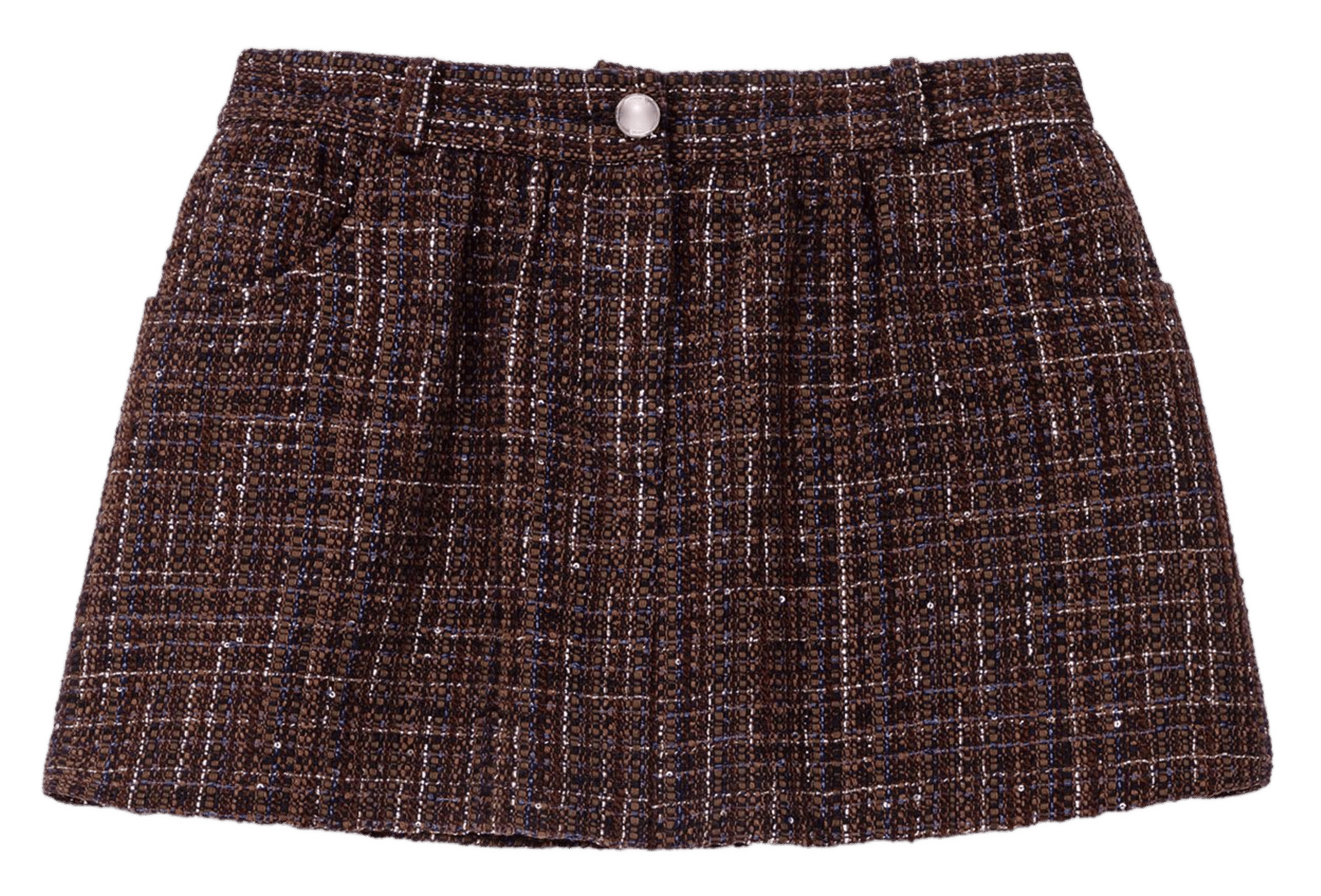Short droite en tweed MAJE Marron