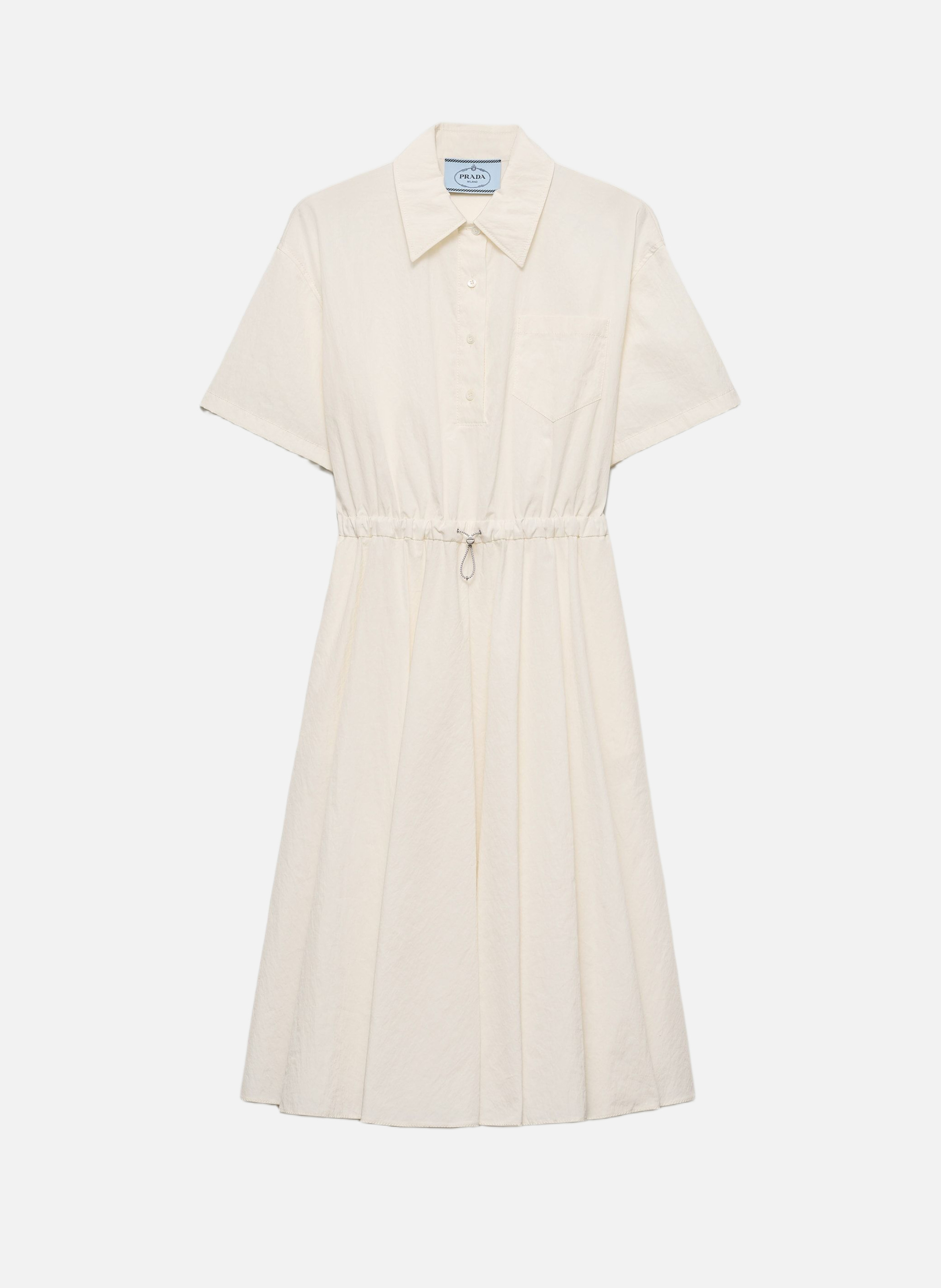 Robe à manches courtes en pongé technique PRADA Beige