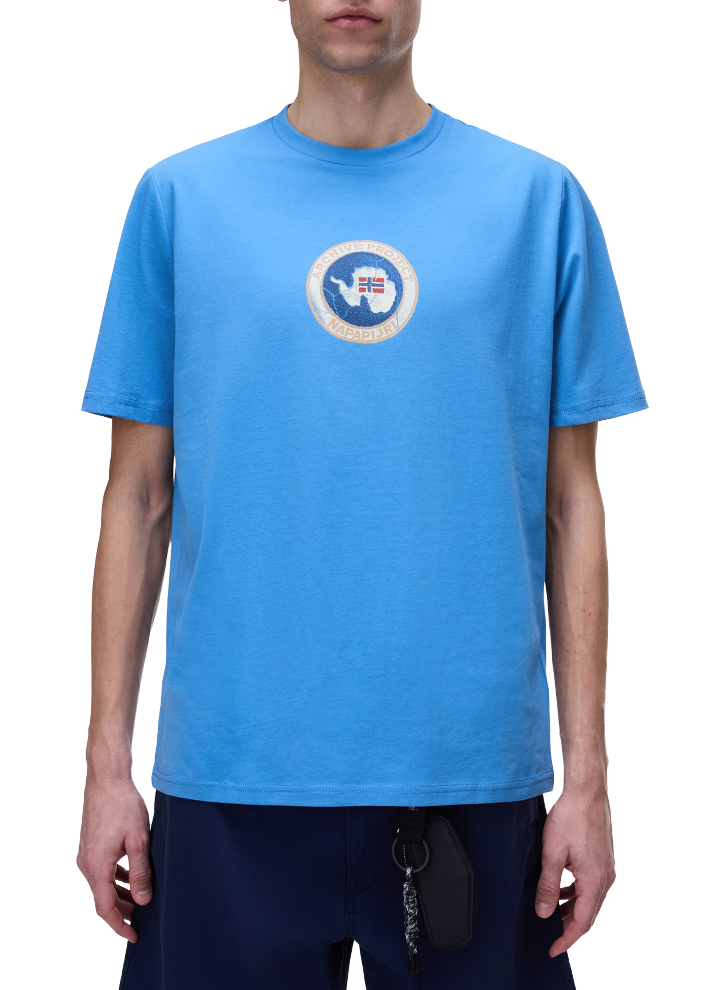 T-shirt imprimé Phos en coton NAPAPIJRI Bleu