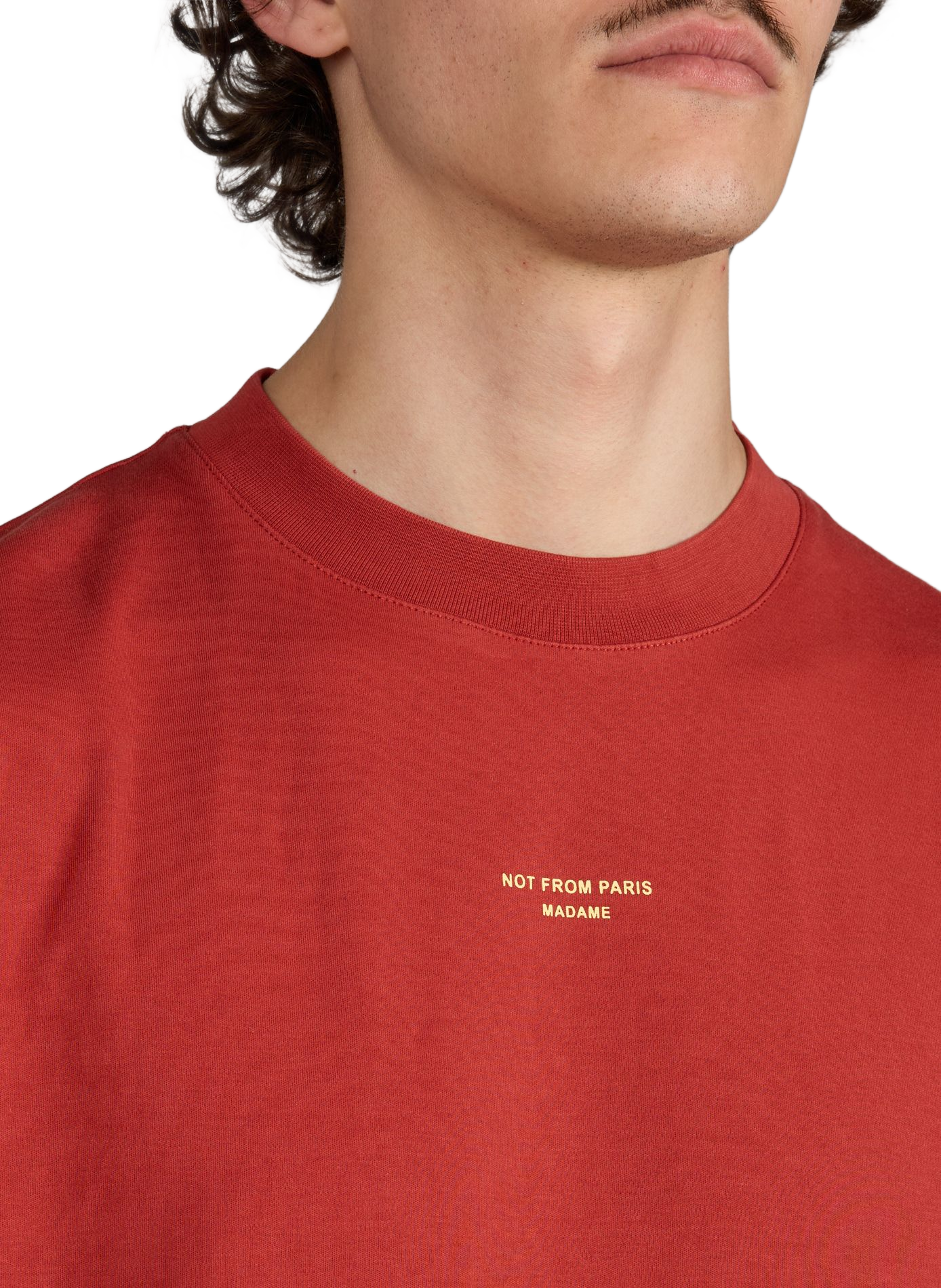 Classic straight fit T-shirt in cotton DROLE DE MONSIEUR Red