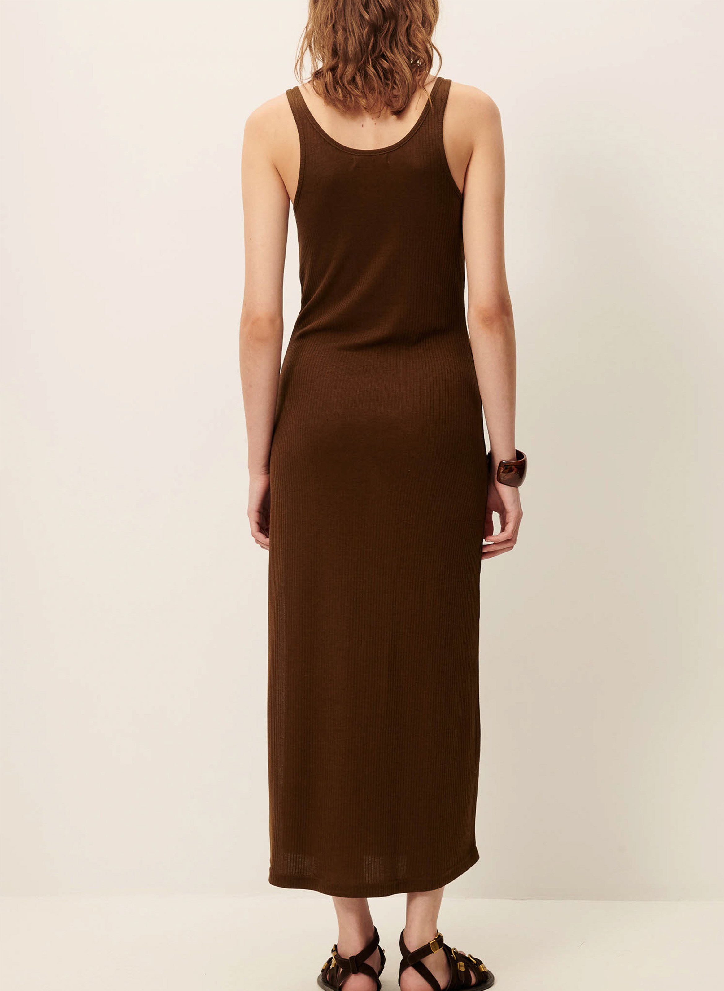 Robe longue en maille sueli SESSUN Marron
