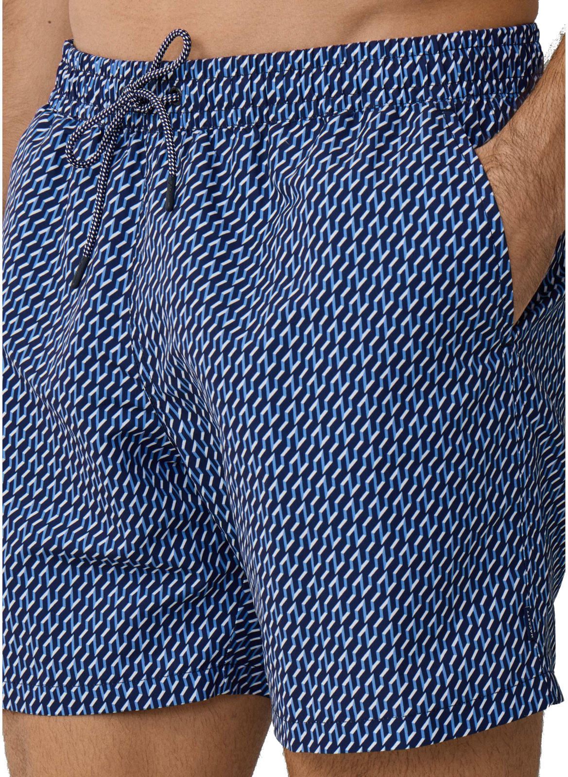 Short de bain à imprimé géométrique HACKETT Bleu