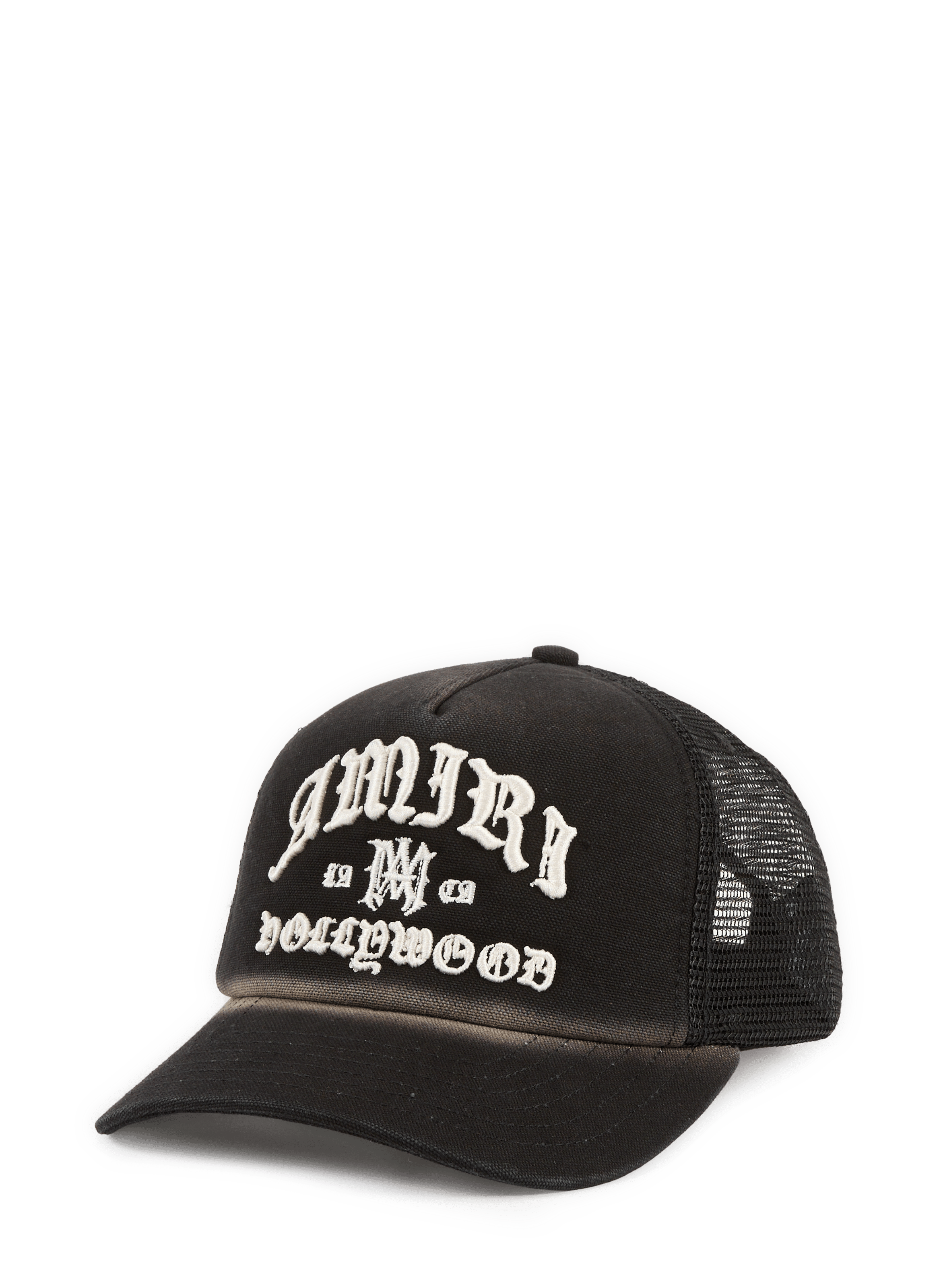 Embroidered logo cotton Trucker cap AMIRI Black