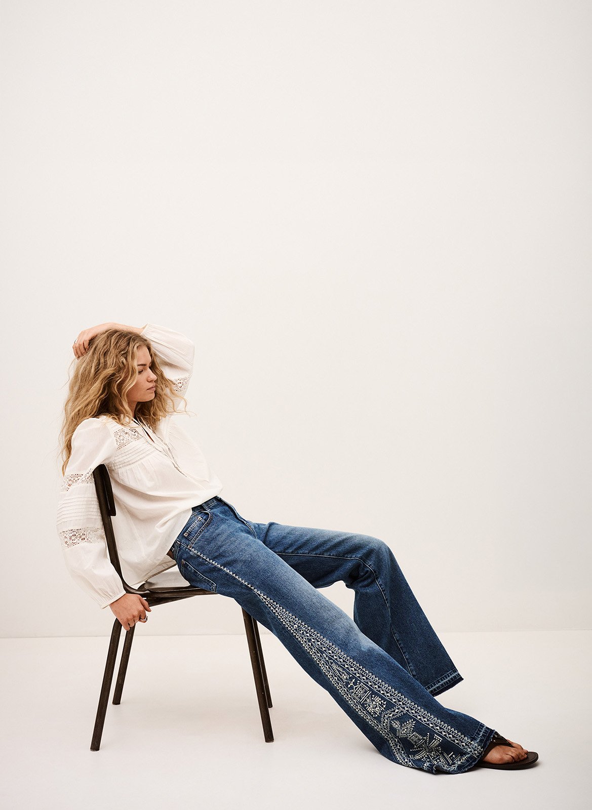 Jean bootcut en coton vivy BA&SH Bleu