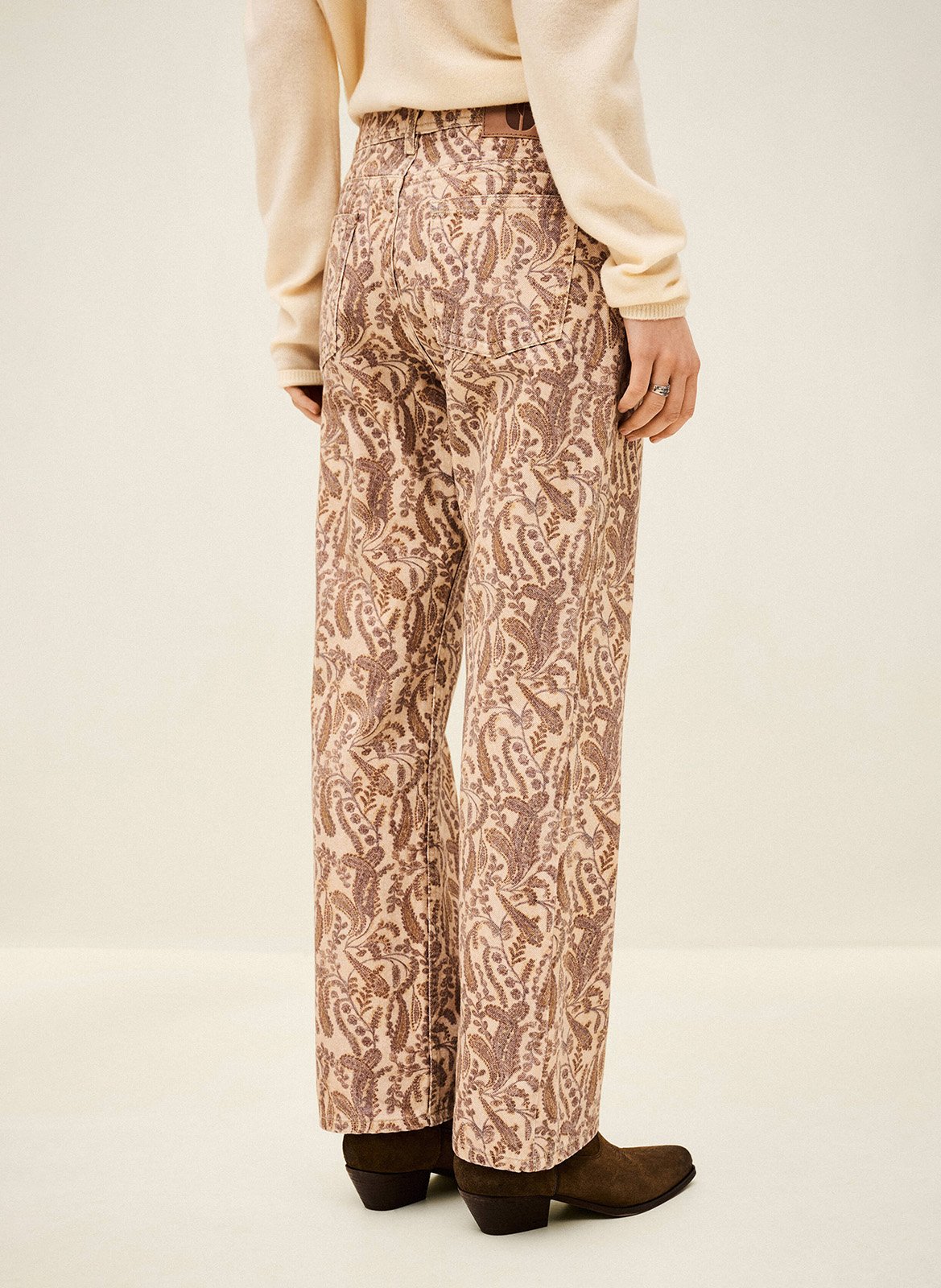 Pantalon droit imprimé tooty BA&SH Beige