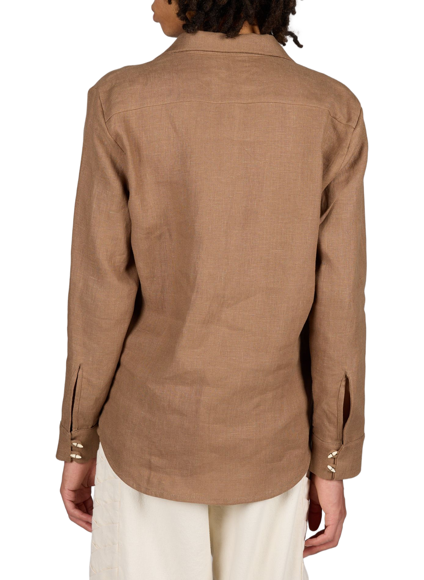 Chemise à manches longues en soie CAMPILLO Marron