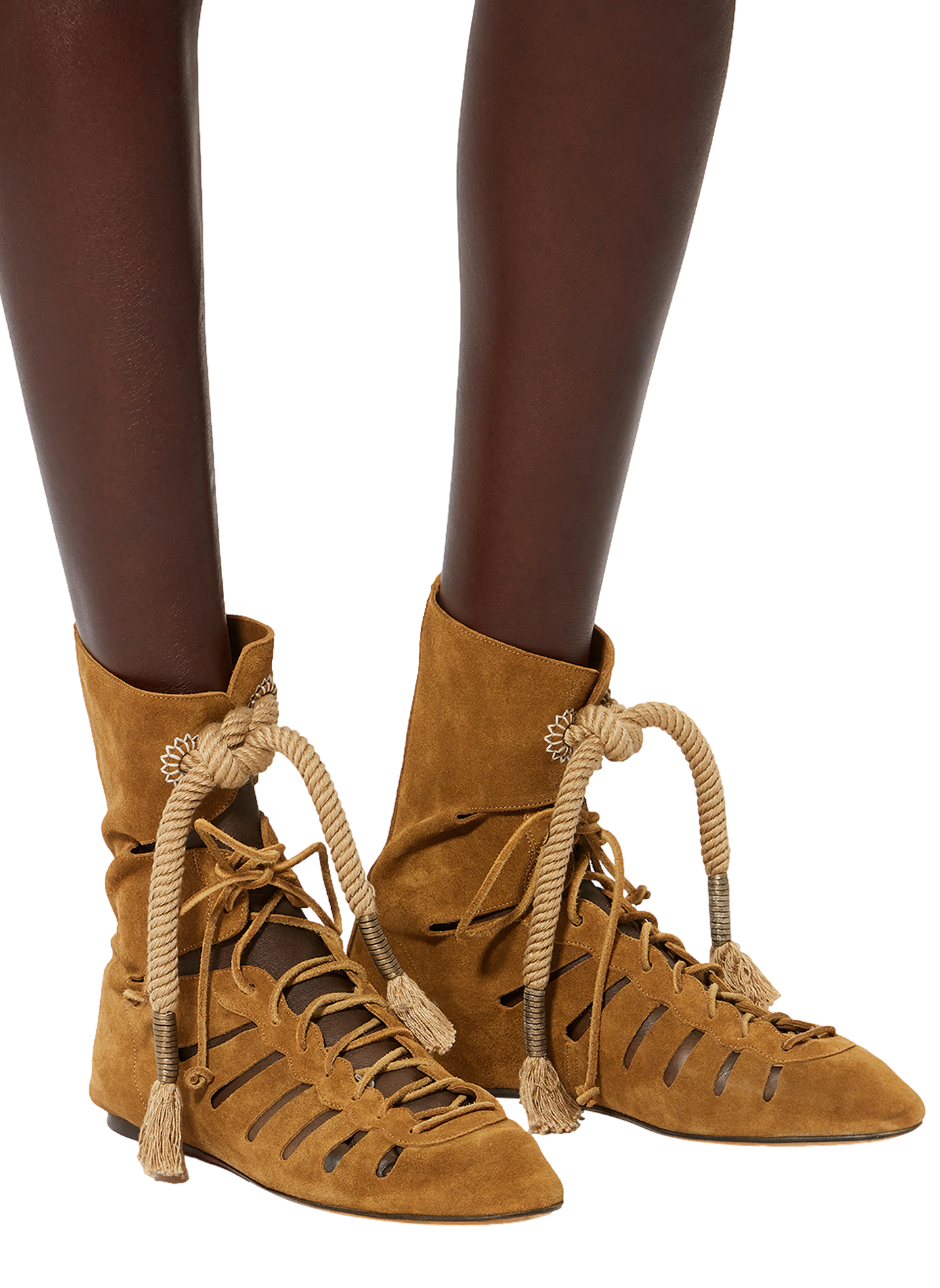 Cut-out gladiator-style lace-up Liade ankle boots ISABEL MARANT Brown