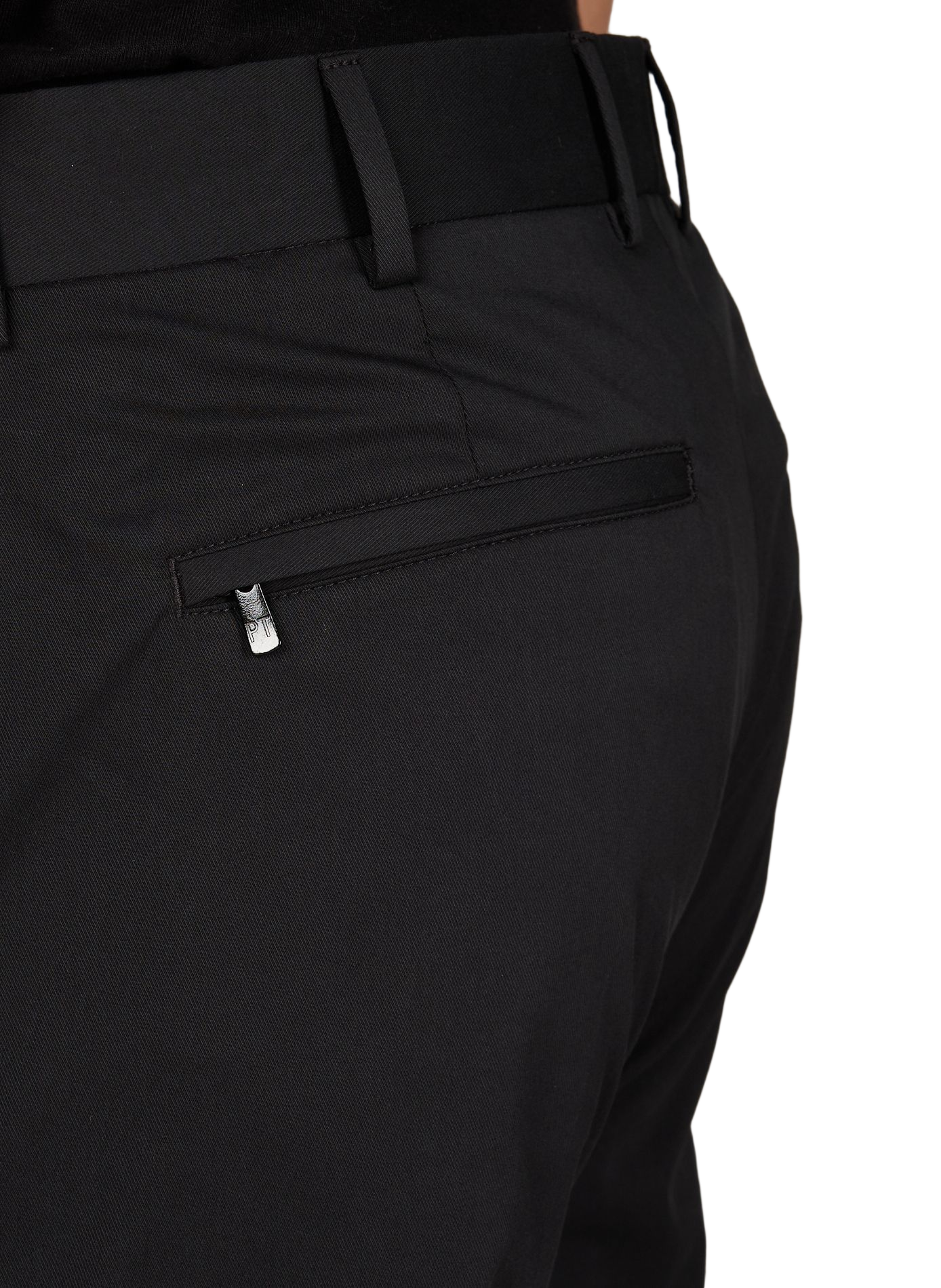 Solid color mixed cotton pants PT01 Black