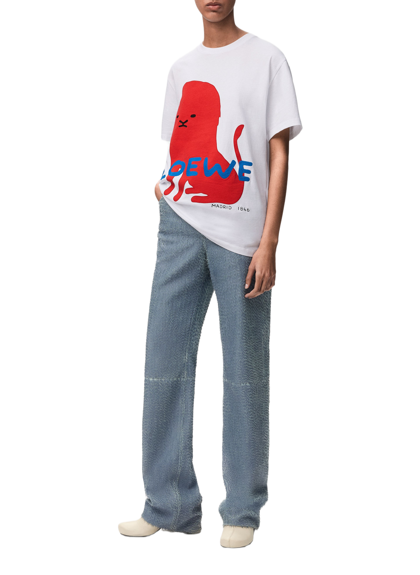 Kapsel 180 Jahre - Klassisches bedrucktes Baumwoll-T-Shirt LOEWE Weiss