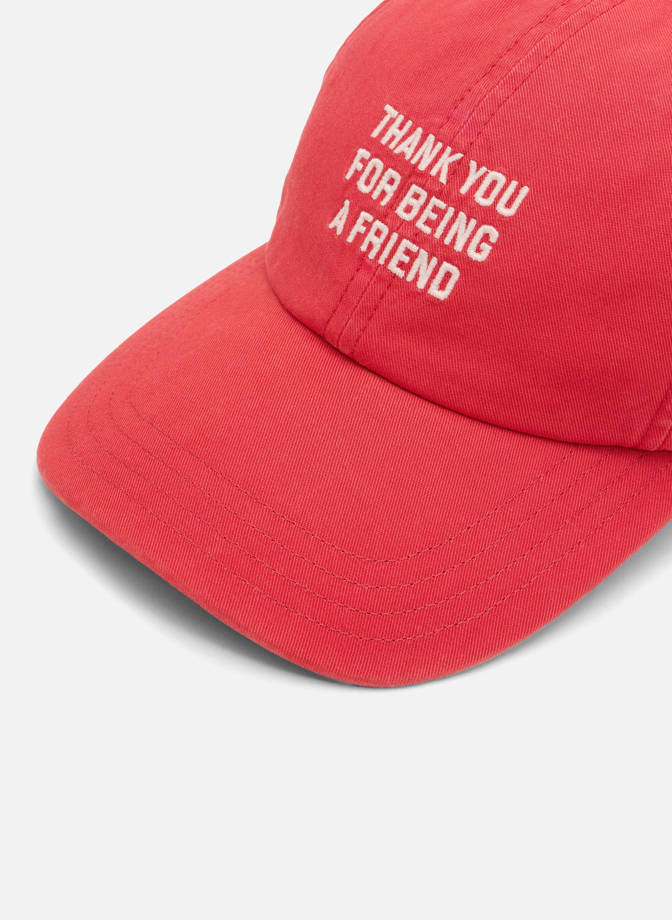 Casquette unisexe en coton "thank you for being a friend" AMI PARIS Rouge