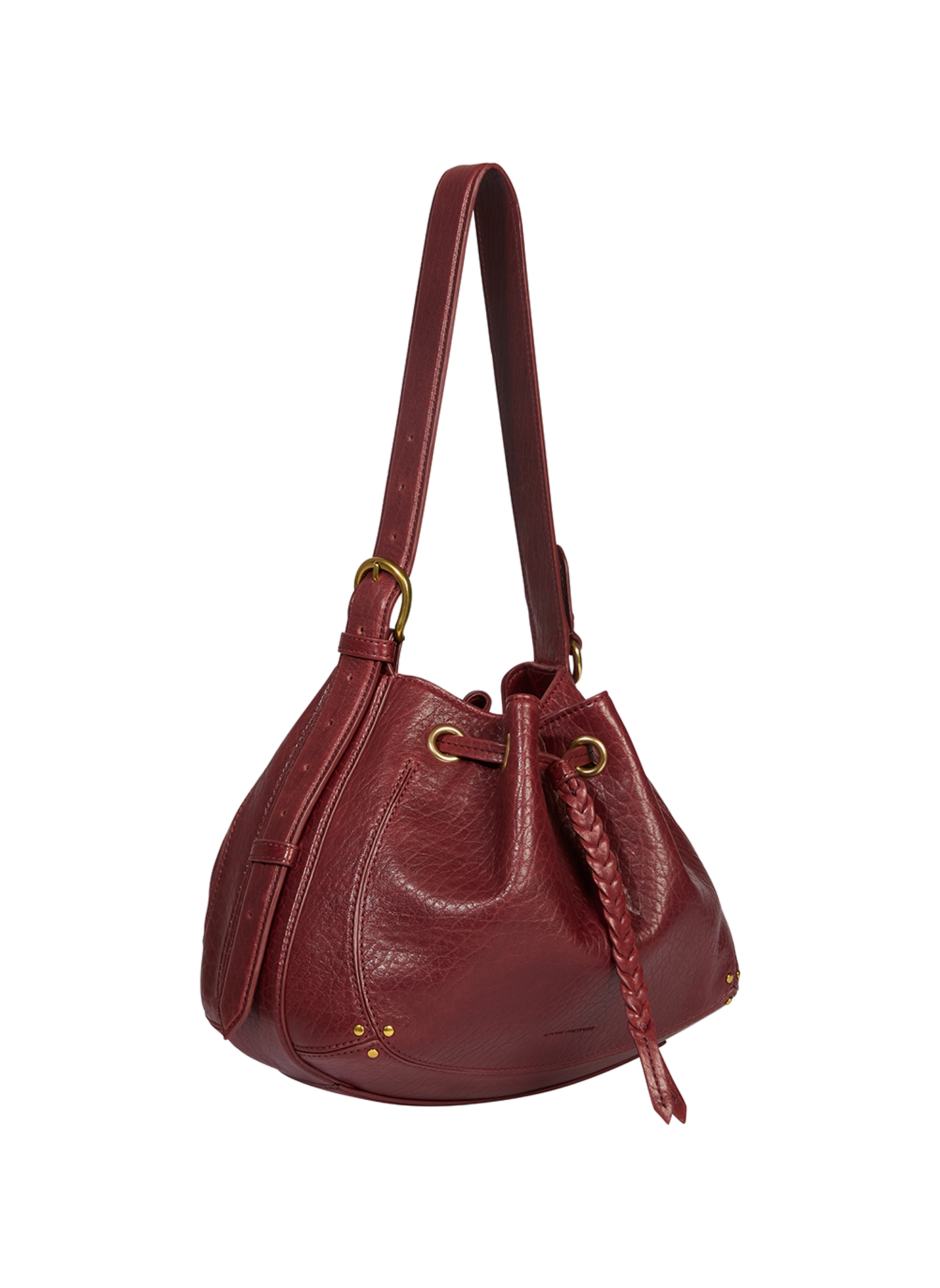 Sac épaule craquelé en cuir JÉRÔME DREYFUSS Rouge