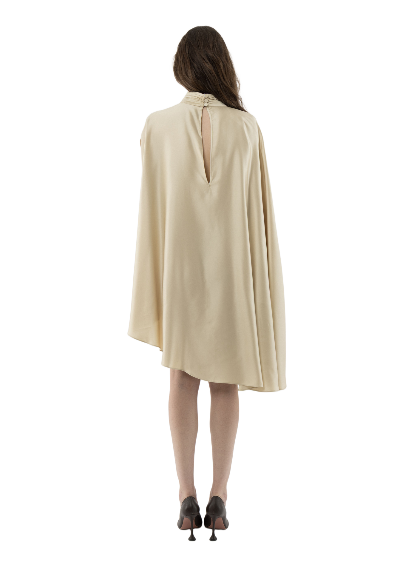 Robe poncho satinée à col roulé ARAKII Doré