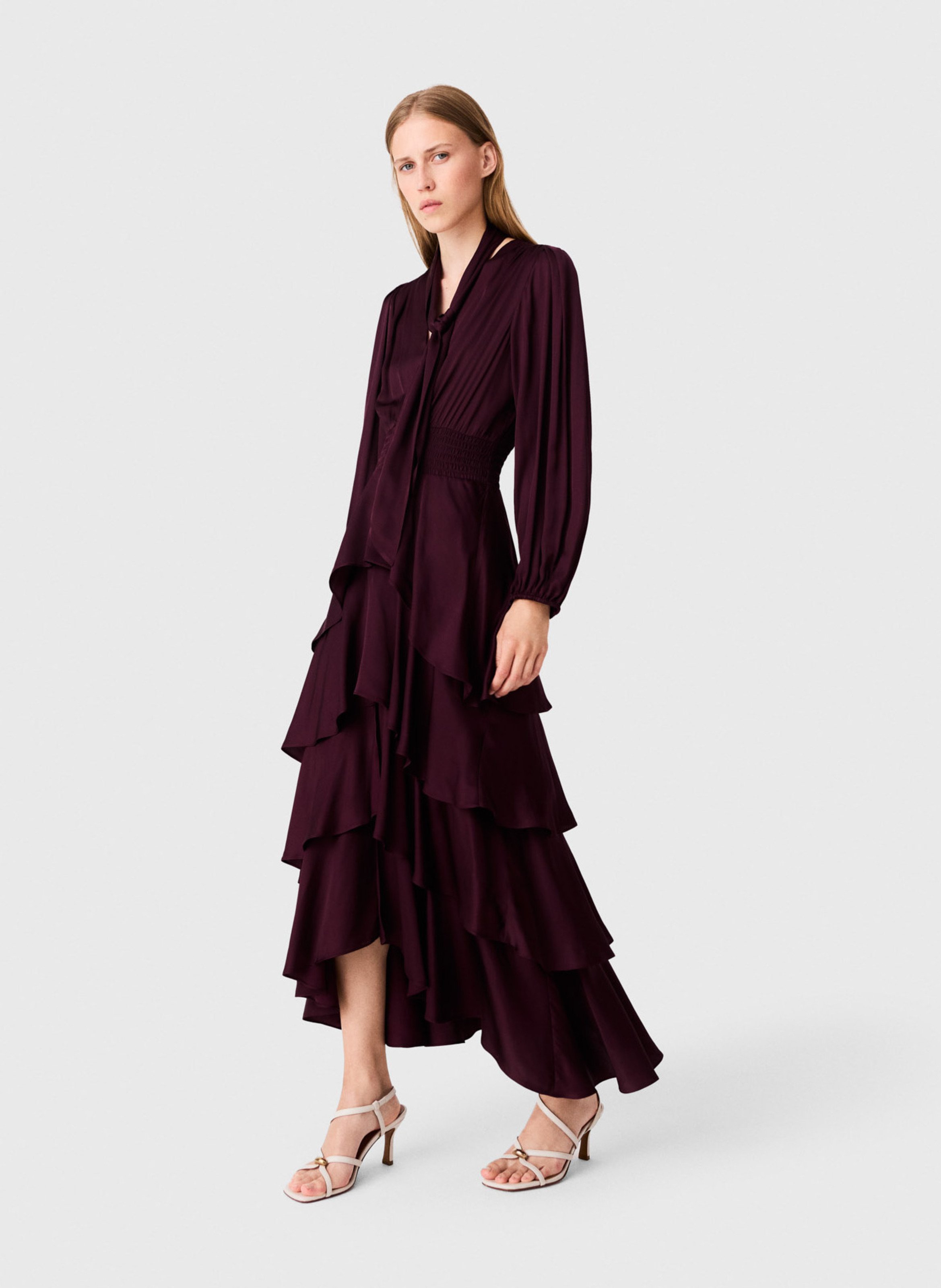 Robe longue évasée MAJE Rouge