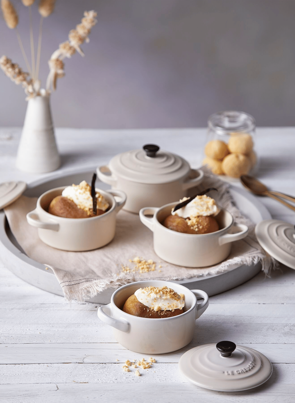 Mini-Kochtopf aus Keramik LE CREUSET Beige
