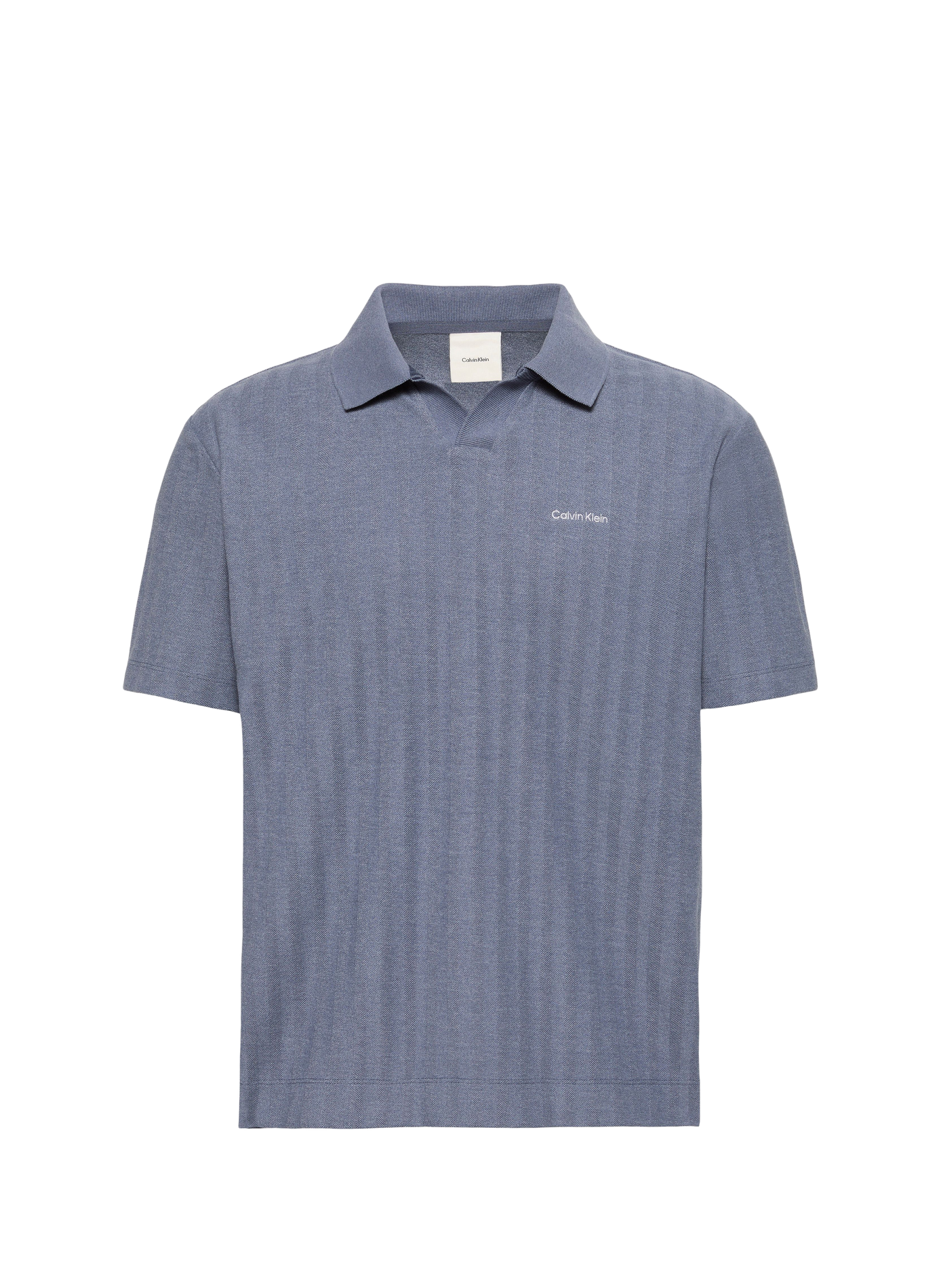 Striped short-sleeved polo in blended cotton CALVIN KLEIN Blue
