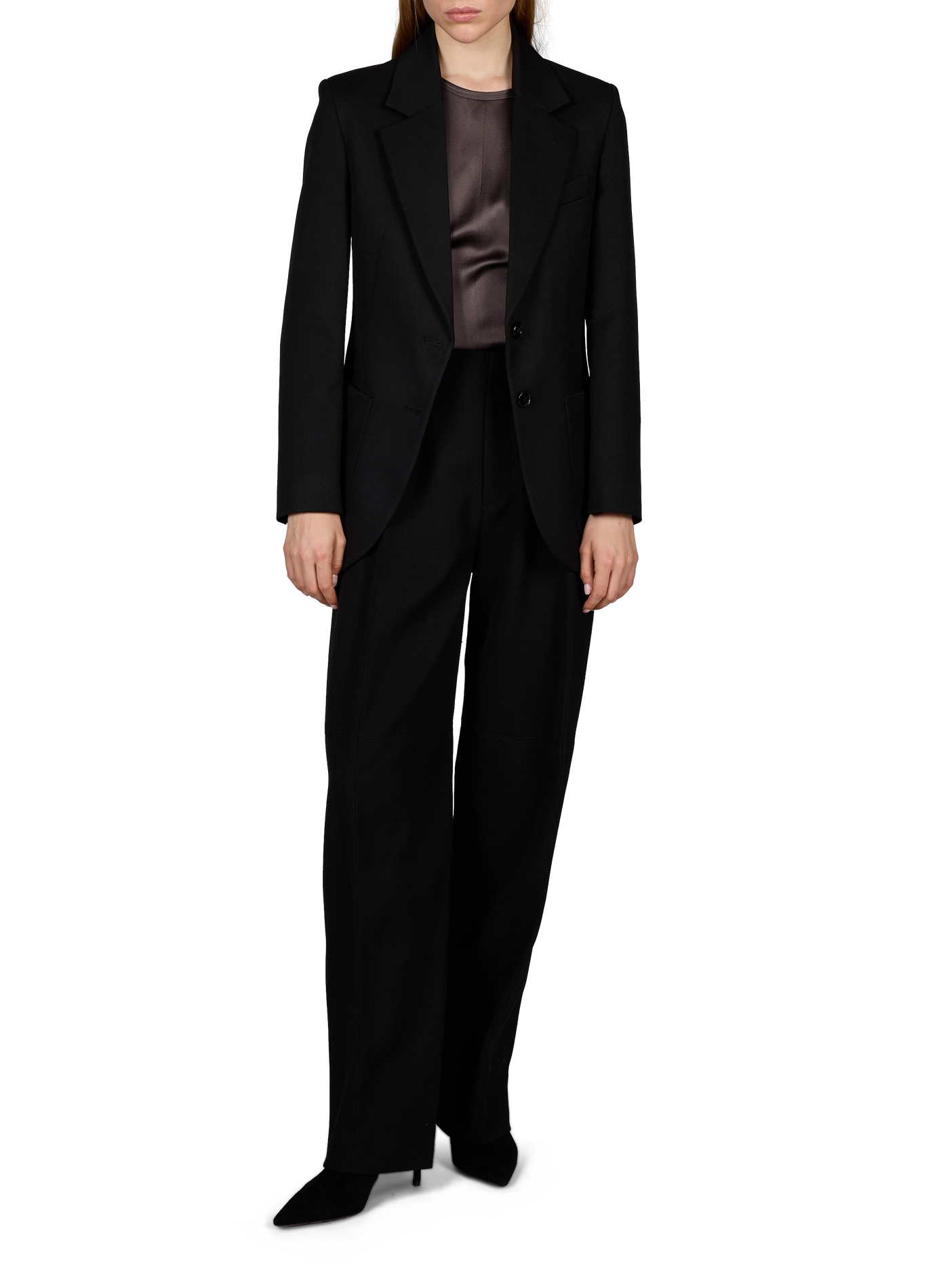 Satin V-neck Top VICTORIA BECKHAM Brown