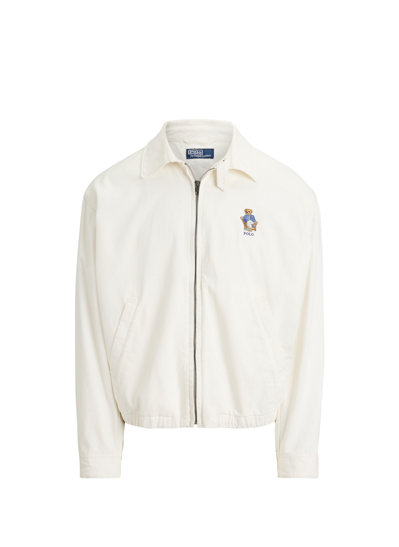 Embroidered cotton twill jacket POLO RALPH LAUREN White