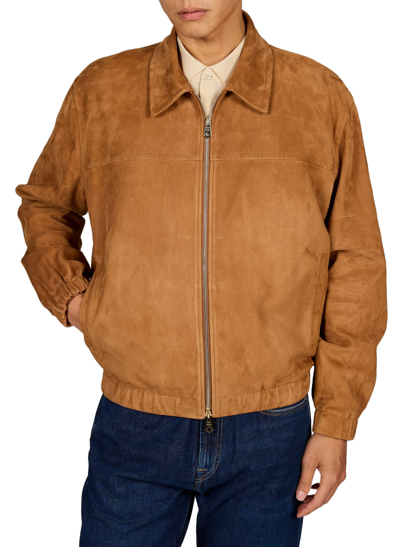 Leather jacket PAUL SMITH Brown
