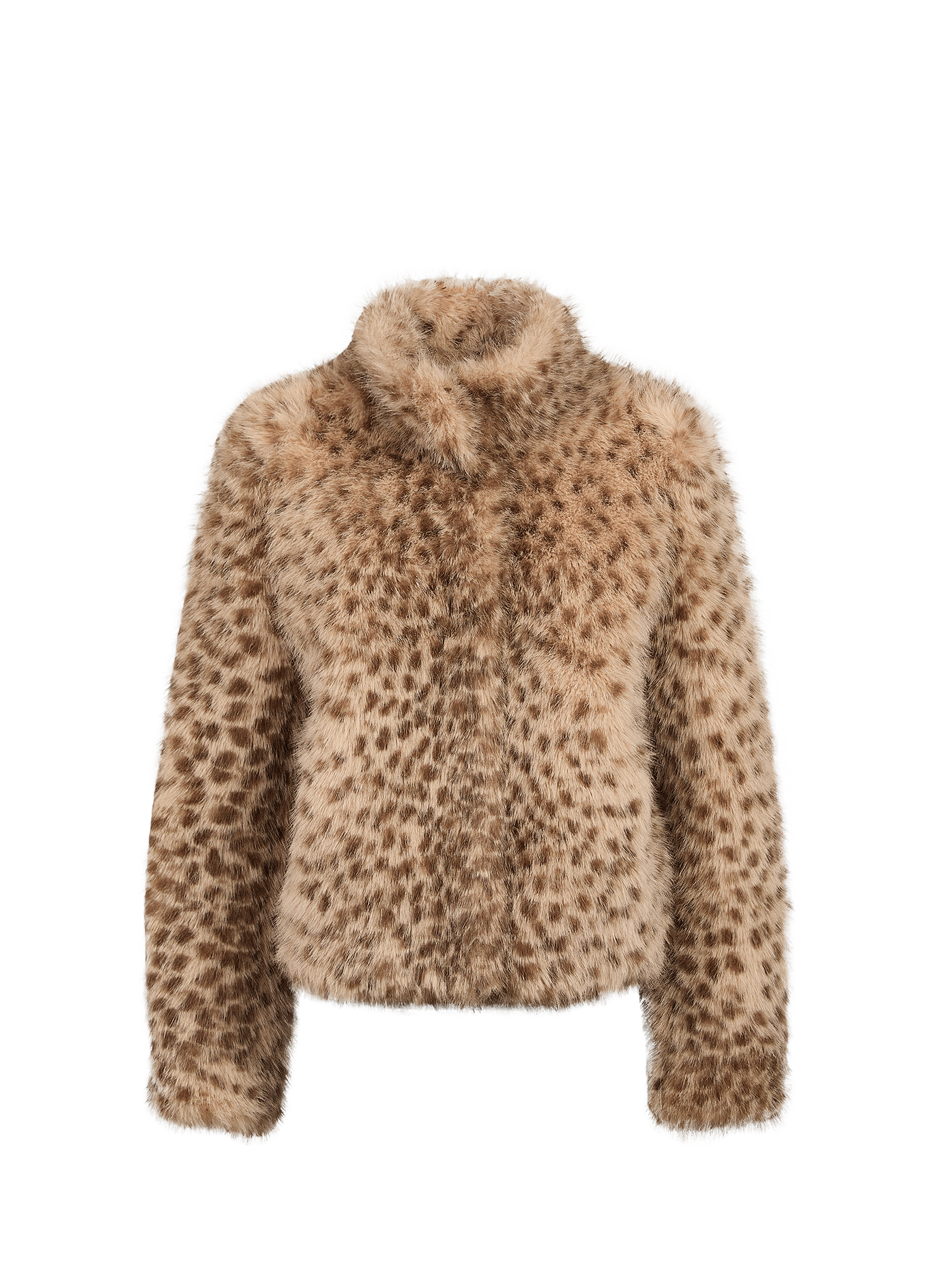 Synthetic fur animal print coat BELLEROSE Brown
