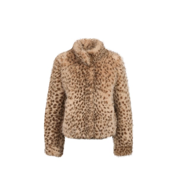 Manteau fourrure synthétique imprimé animal Manteau fourrure synthétique imprimé animal