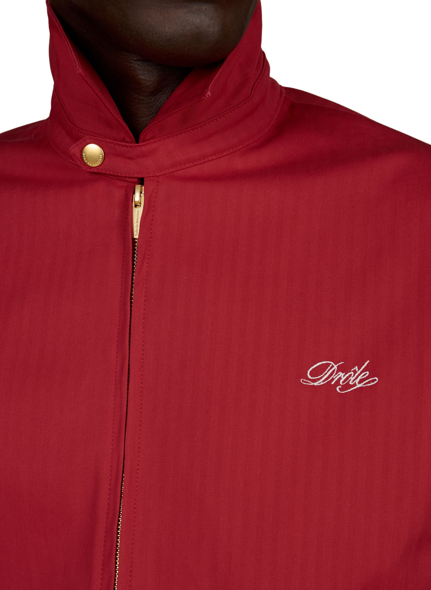 Blouson à col classique à logo brodé DROLE DE MONSIEUR Rouge