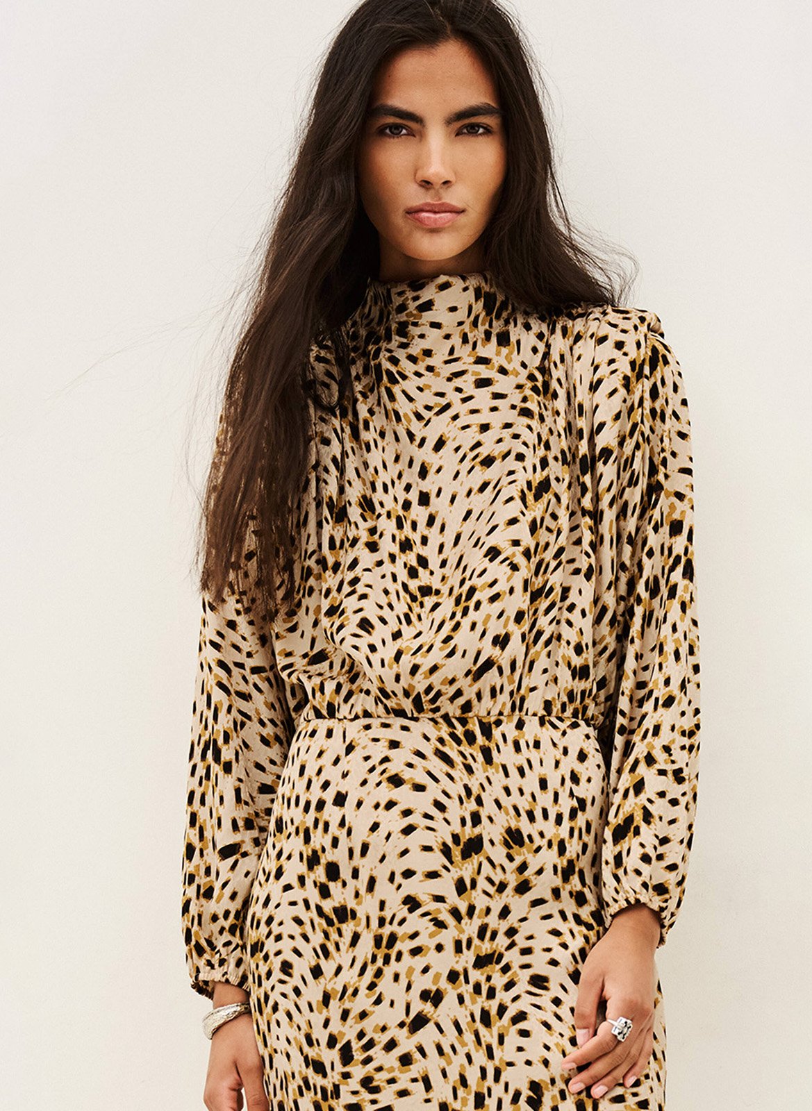 Luipaardprint lange jurk Hoelia BA&SH Beige