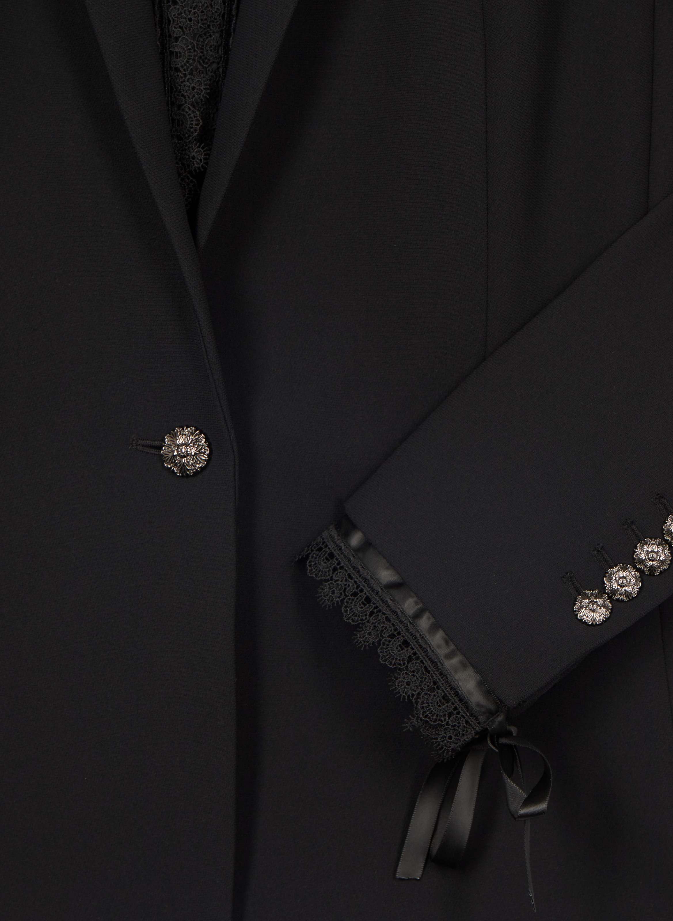 Veste tailleur avec bande dentelle THE KOOPLES Noir