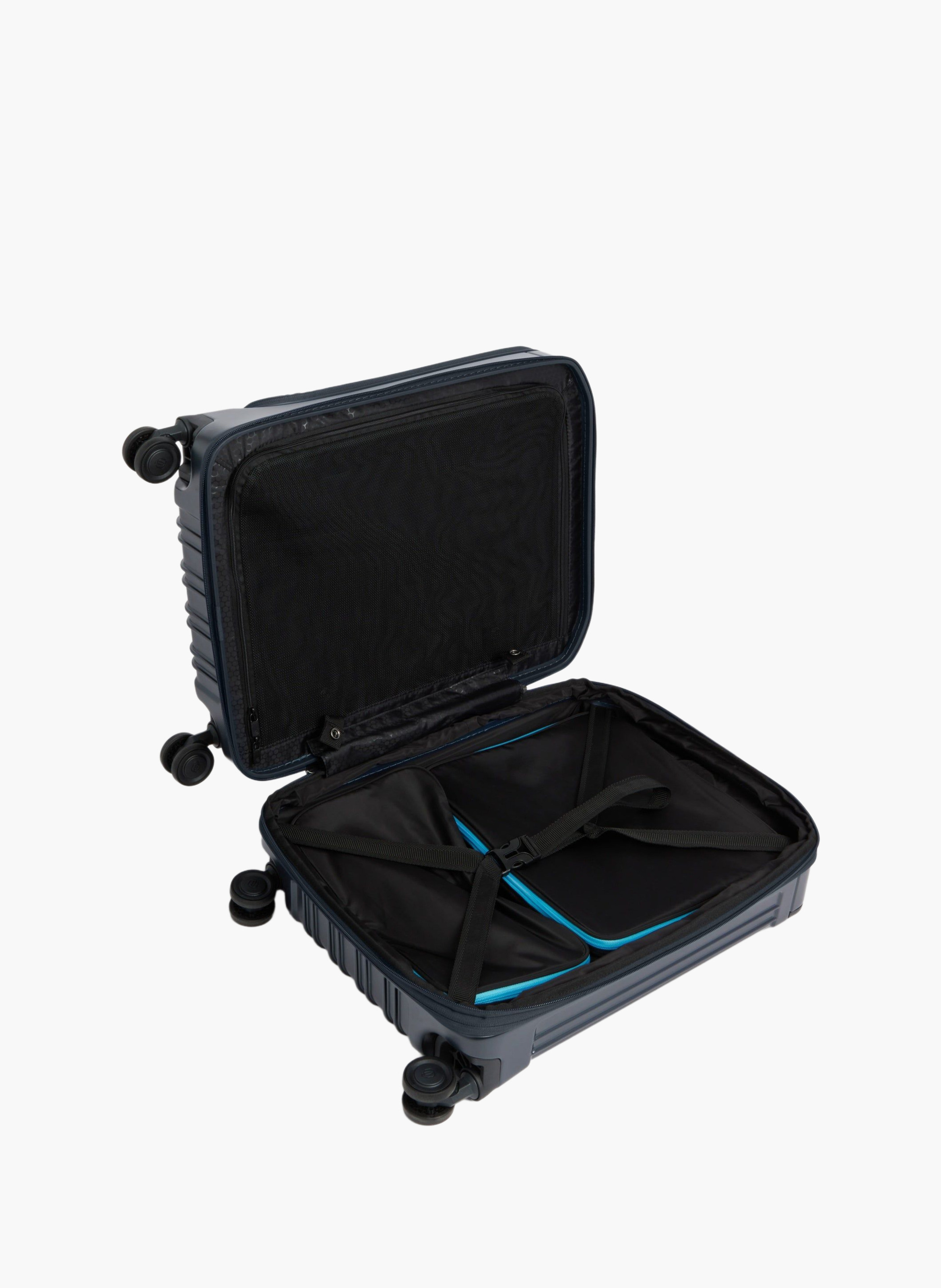 Valise cabine pour ordinateur avec deux ouvertures PIQUADRO Bleu
