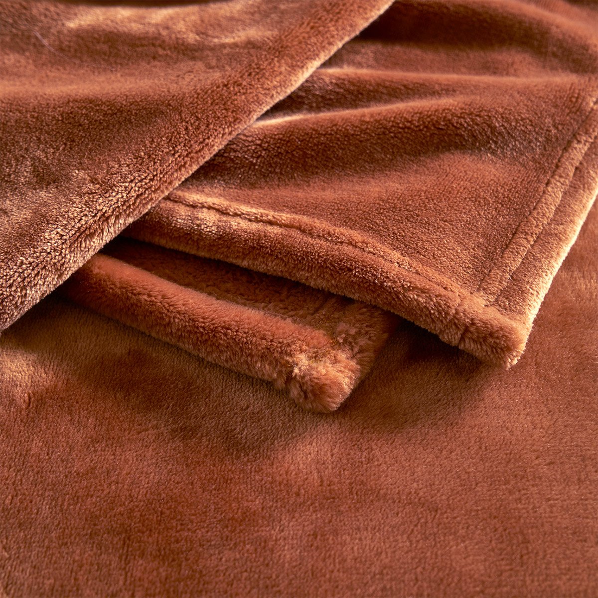 Plaid en polaire, castor DESFORGES Marron