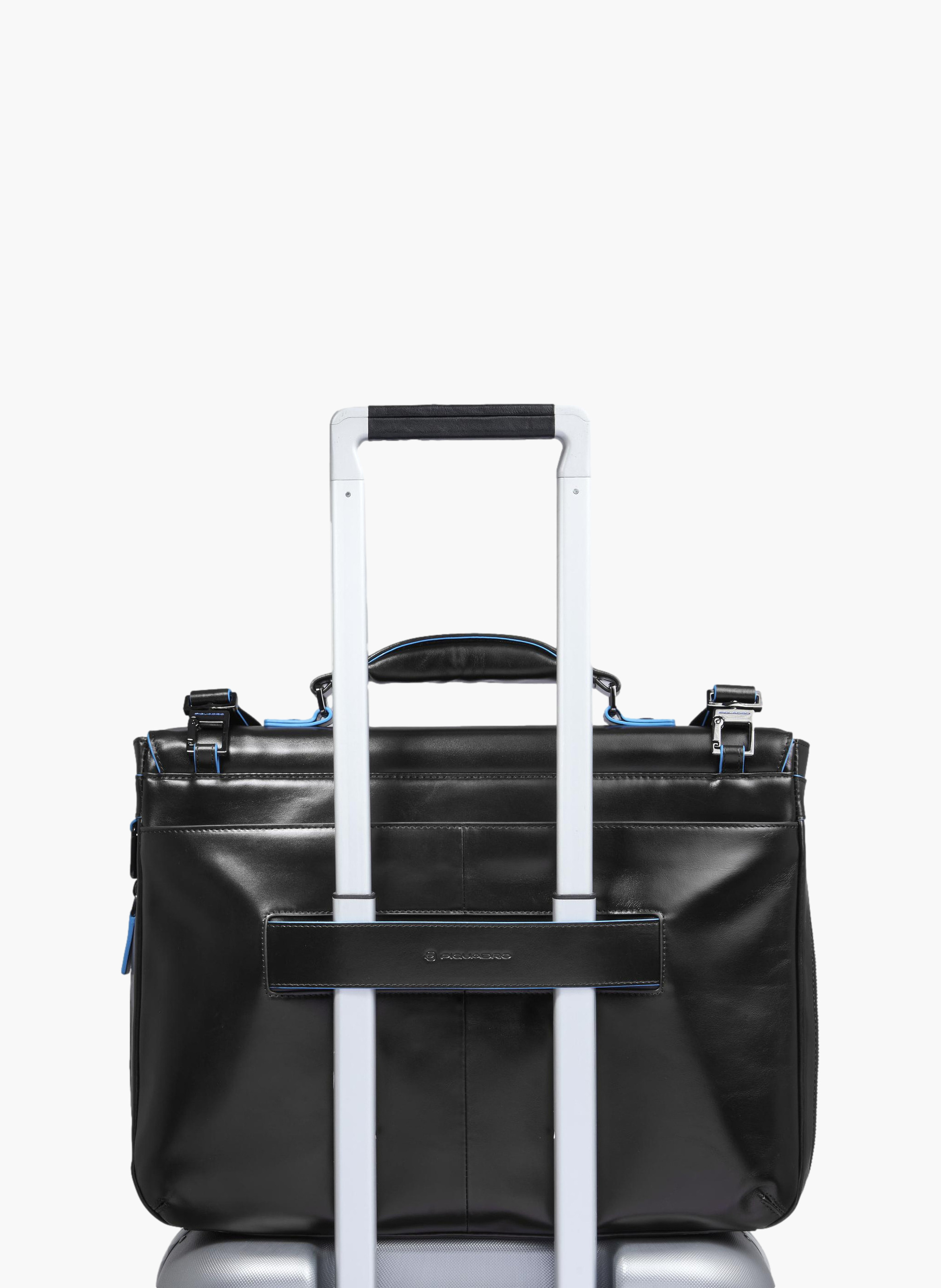 Uitbreidbare laptoptas voor 15,6" laptops PIQUADRO Zwart