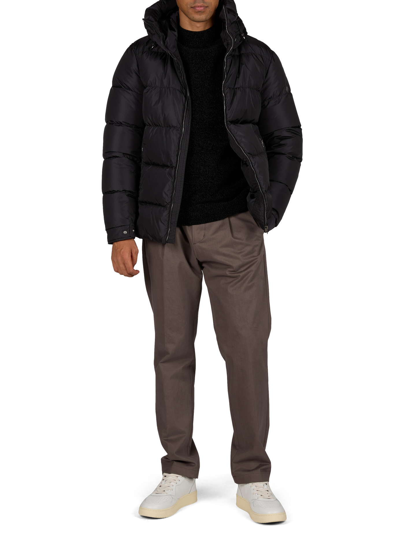 Weit geschnittene Steppjacke mit hohem Kragen HERNO Schwarz
