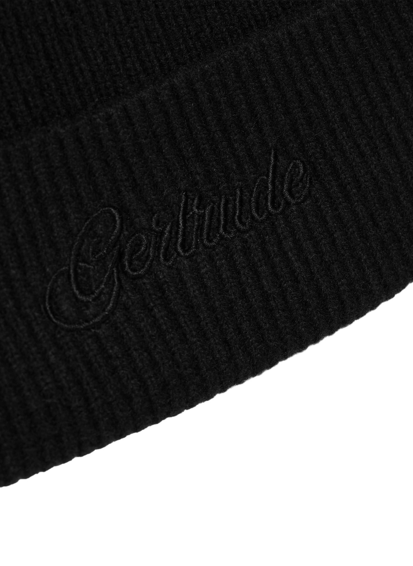 Jadden Mütze mit Logo im Rippstrickdesign GERTRUDE Schwarz