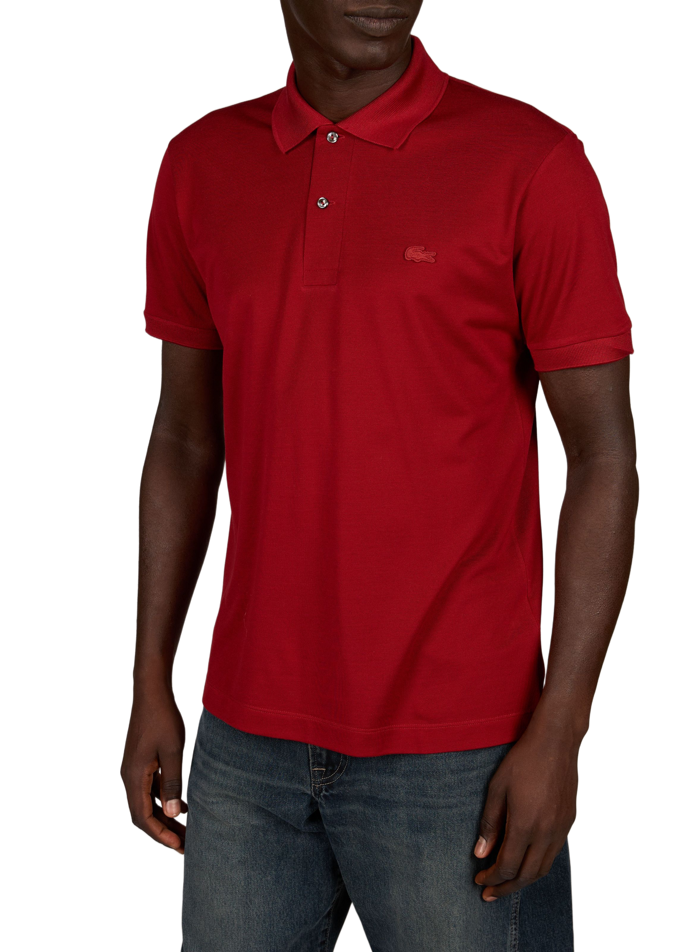 Short-sleeved silk logo polo LACOSTE Red