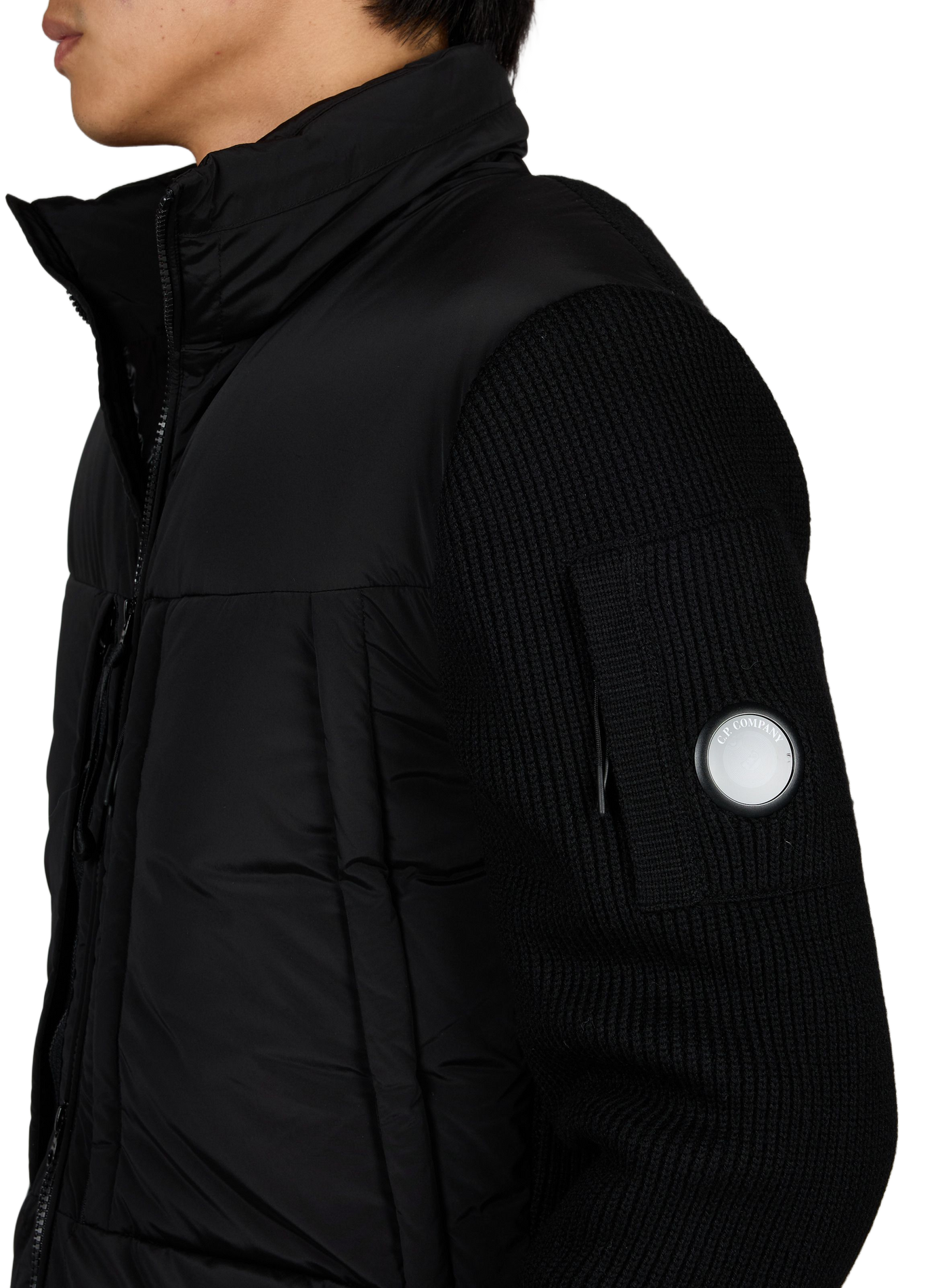 Bimateriaal jasje van merinowol CP COMPANY Zwart