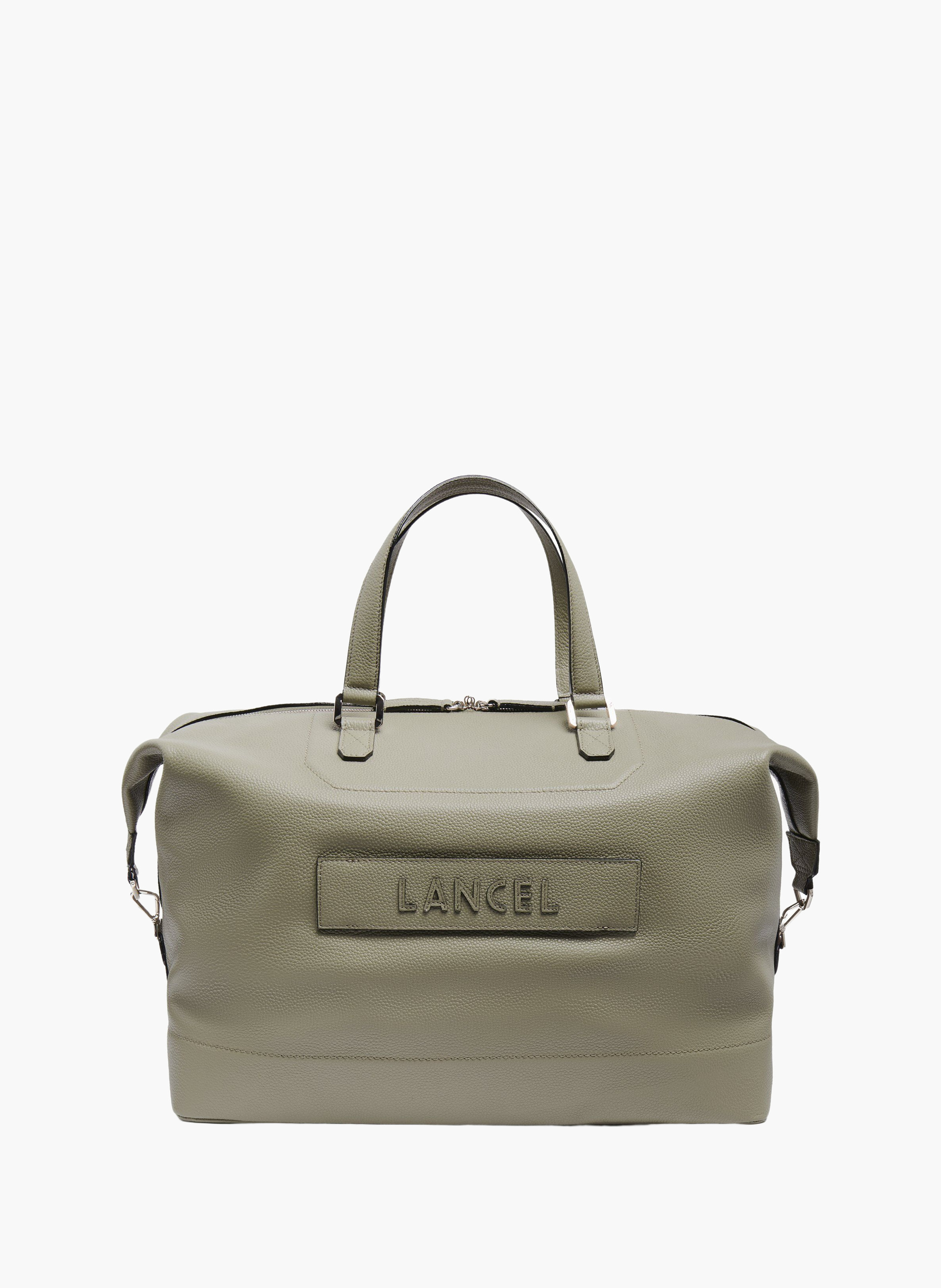 Weekendtas Ninon 45 van Lancel, rood vaarsleer, middelgrote reistas. LANCEL Groen