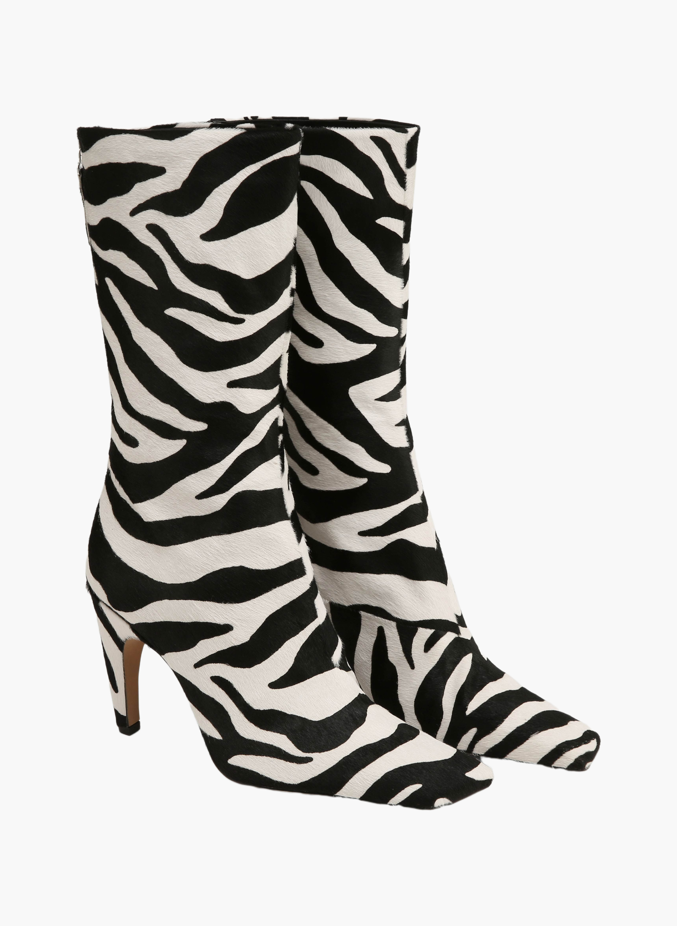 Bottines haute en cuir poulain NAKED WOLFE Rayé