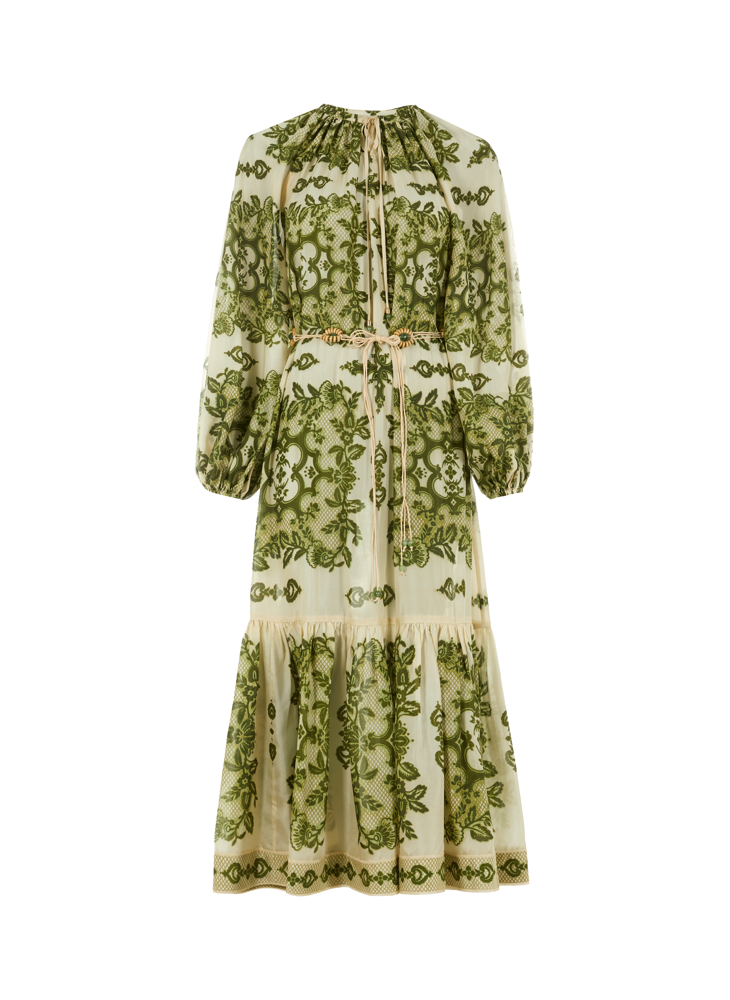 Robe longue Raie Tiered en soie