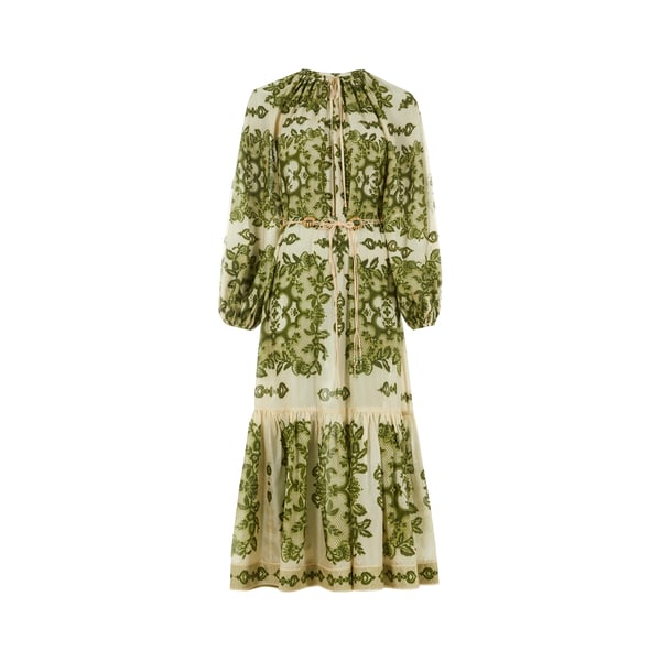 Robe longue Raie Tiered en soie