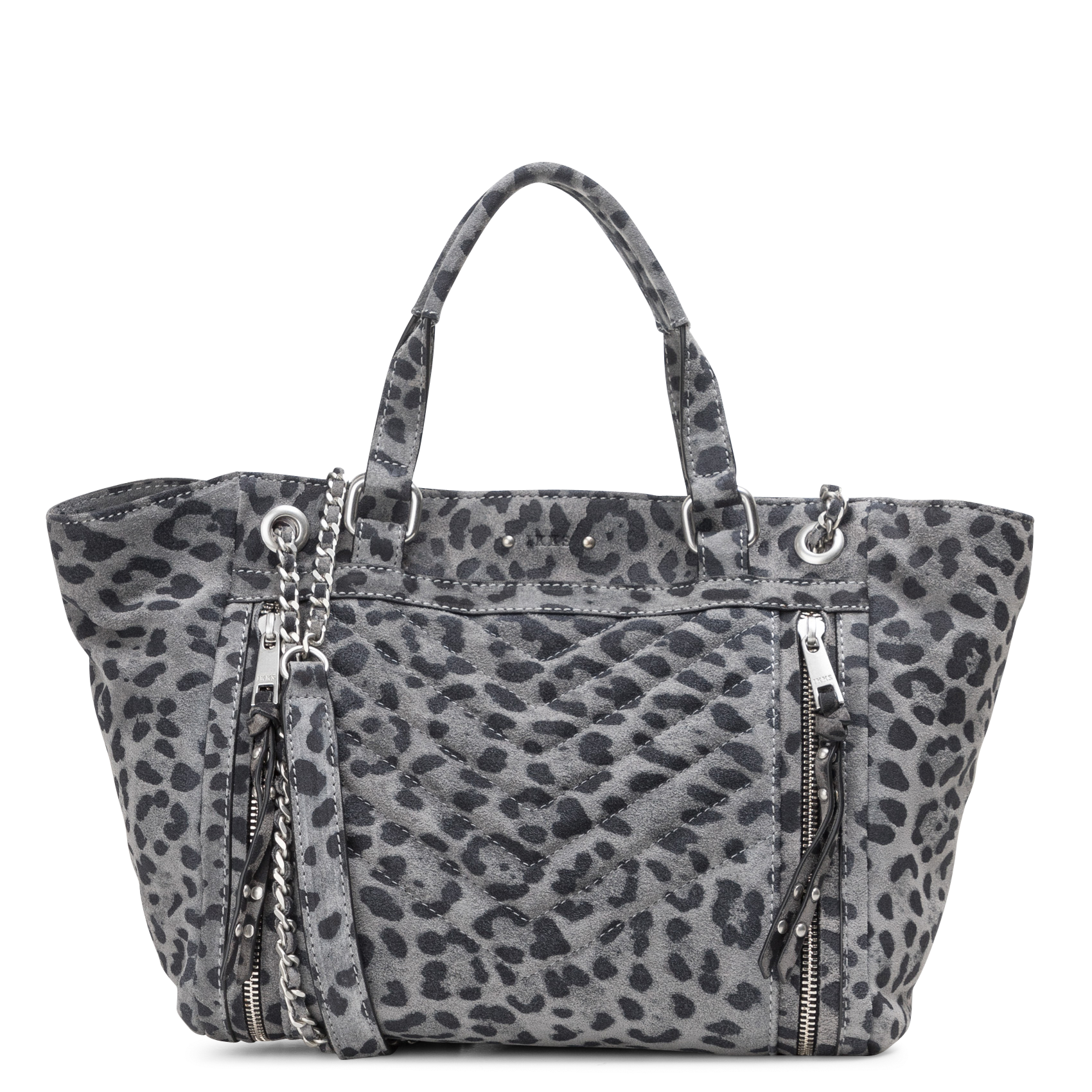 Sac cabas en cuir velours imprimé