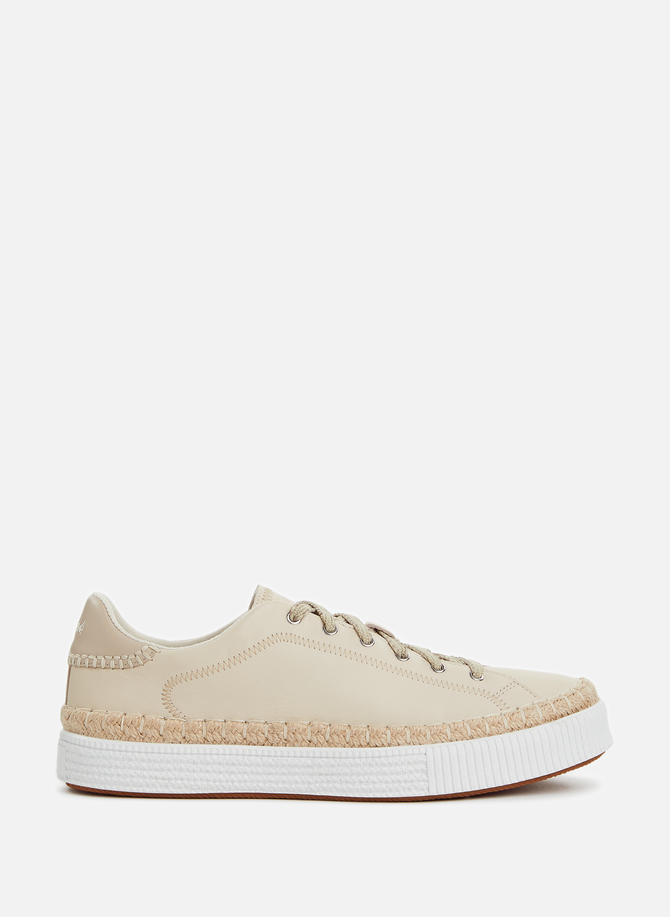 CHLOÉ dual-material leather sneakers