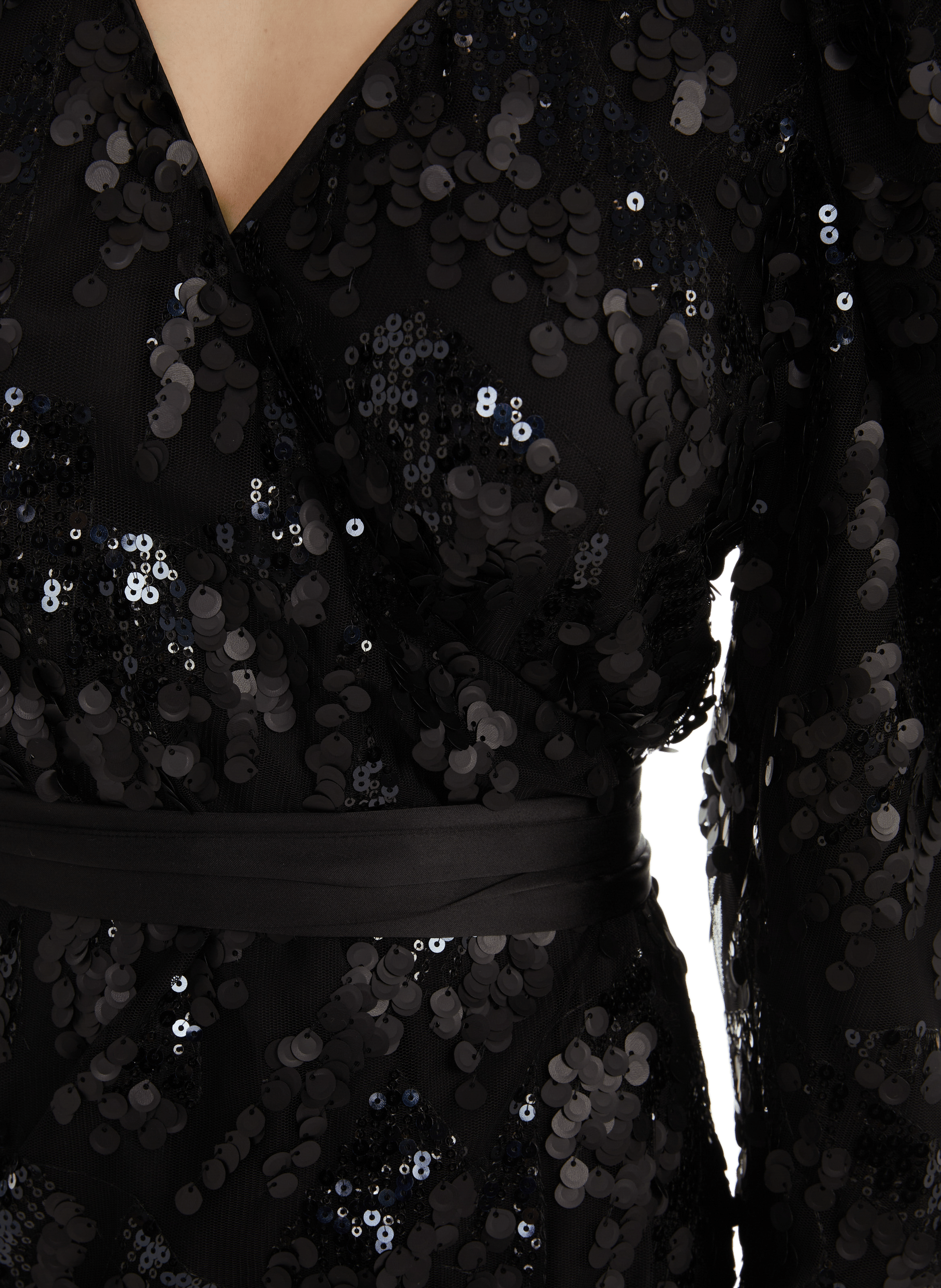 Robe longue à sequin ROTATE Noir