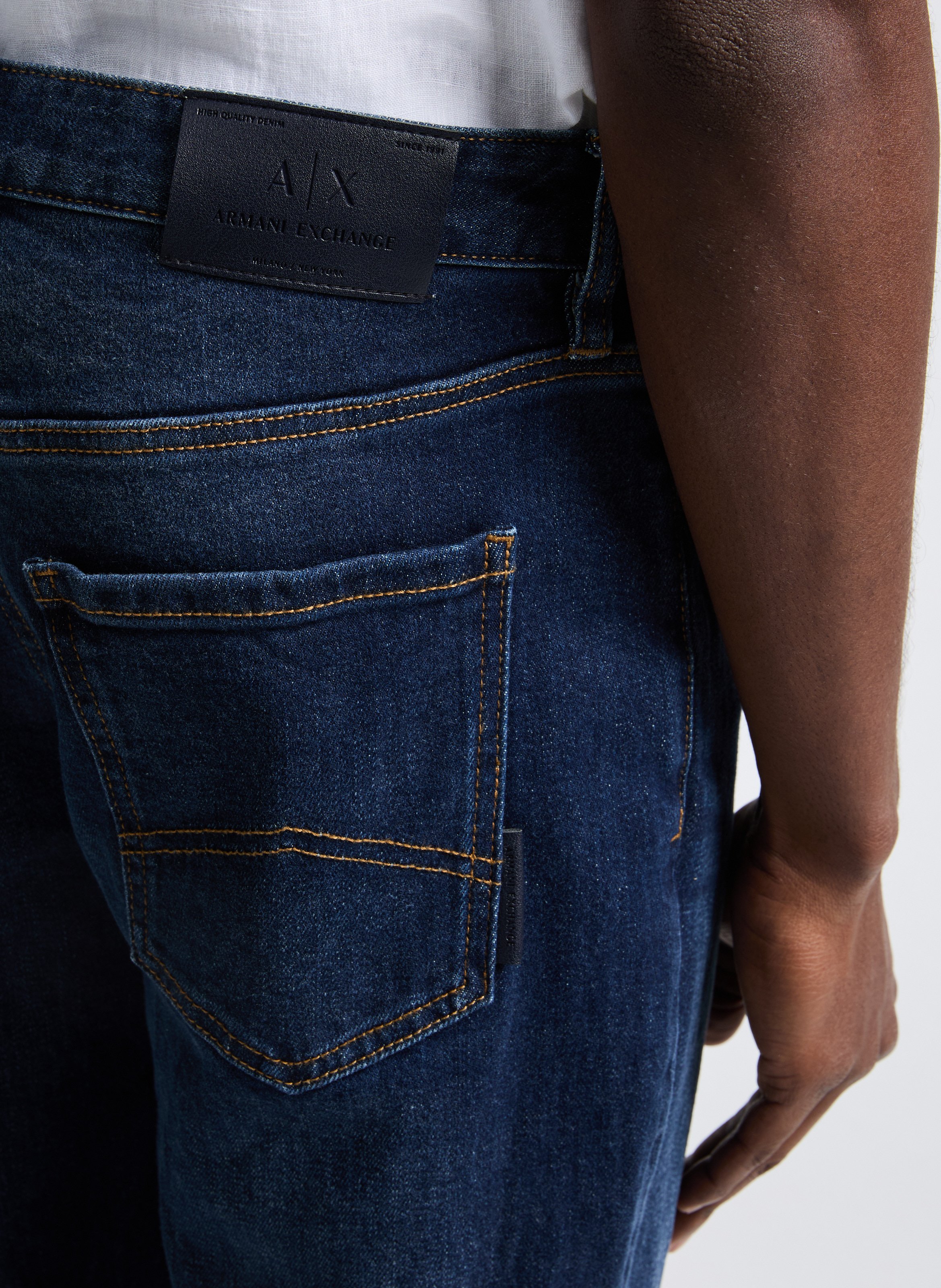 Slim fit washed denim jeans in cotton ARMANI EXCHANGE Blue