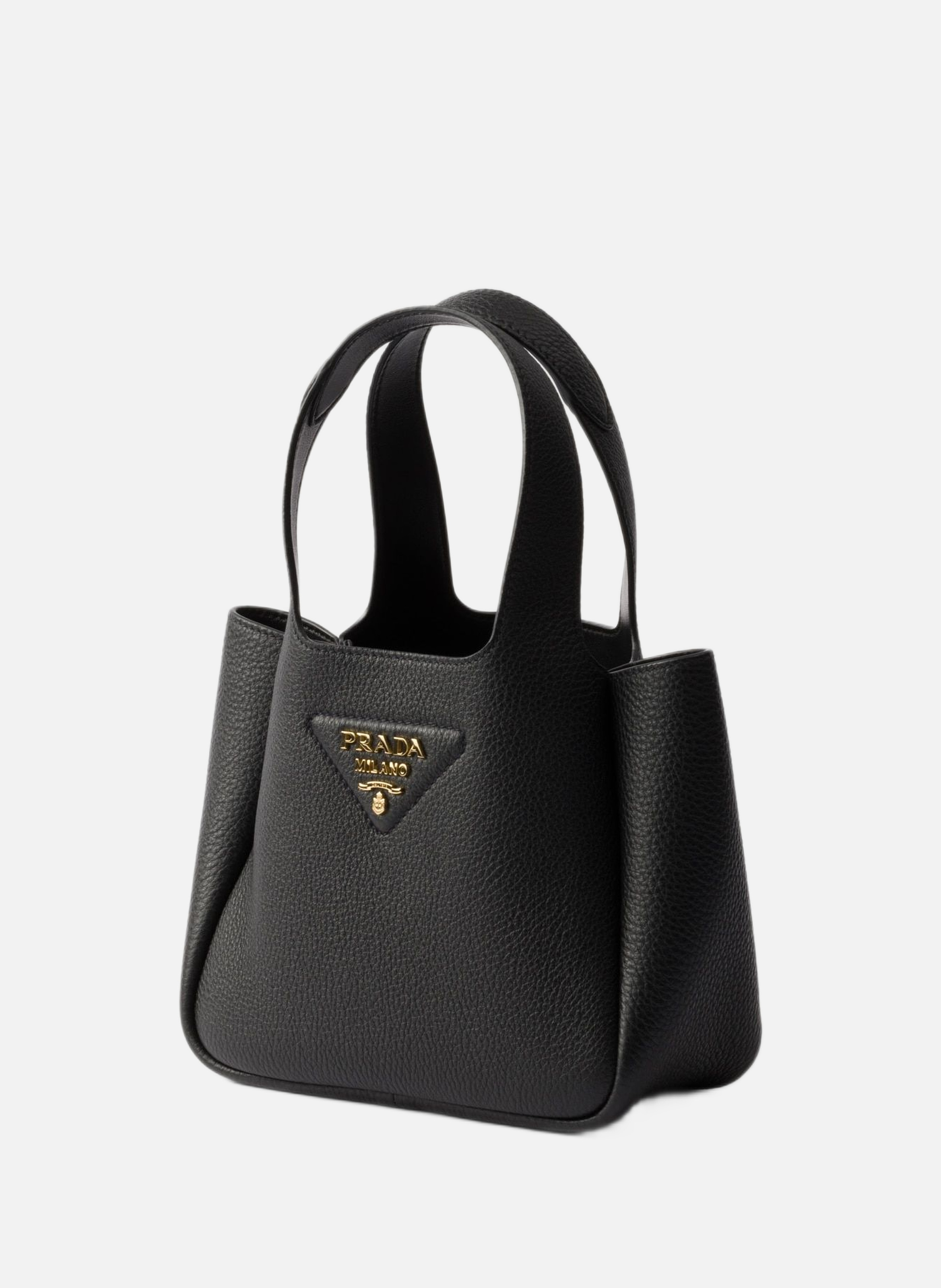 Mini sac à main en cuir PRADA Noir