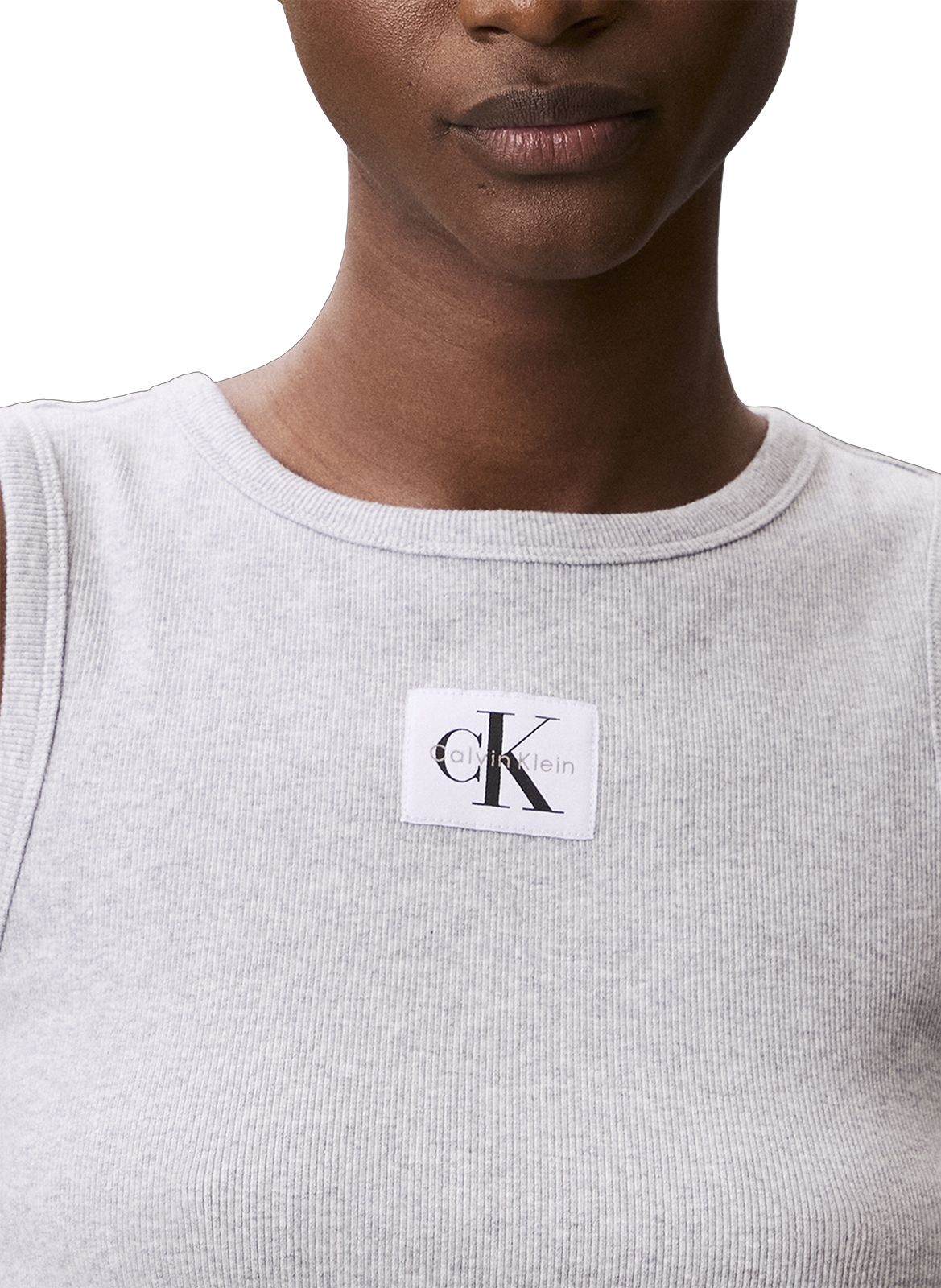 Débardeur en coton côtelé Gris