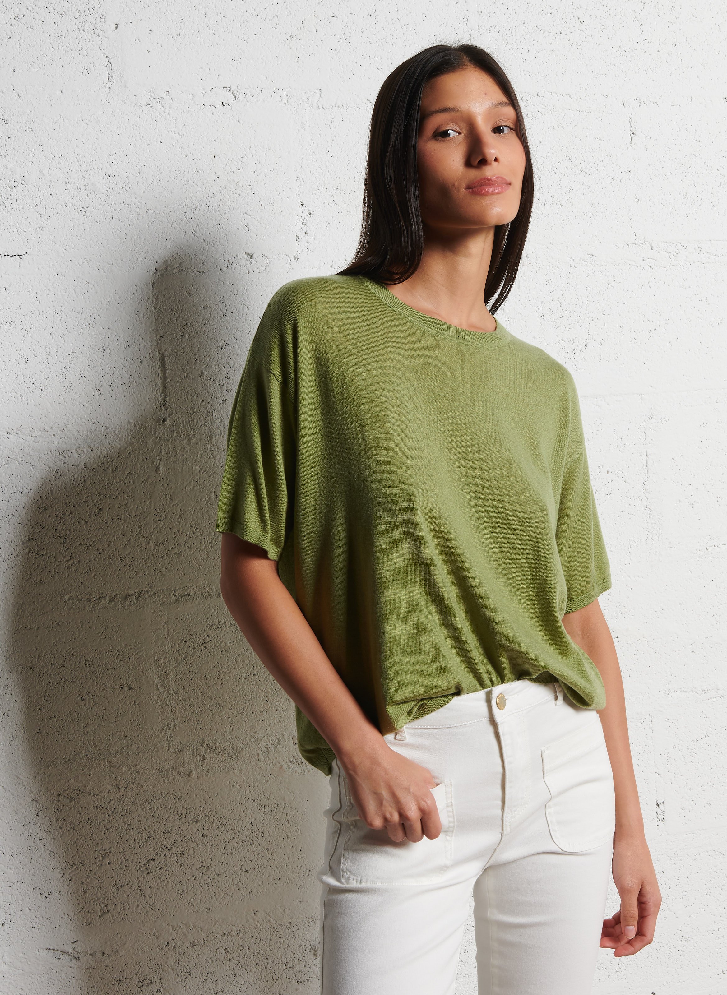 MAISON 123 Tee-shirt col rond benson Vert