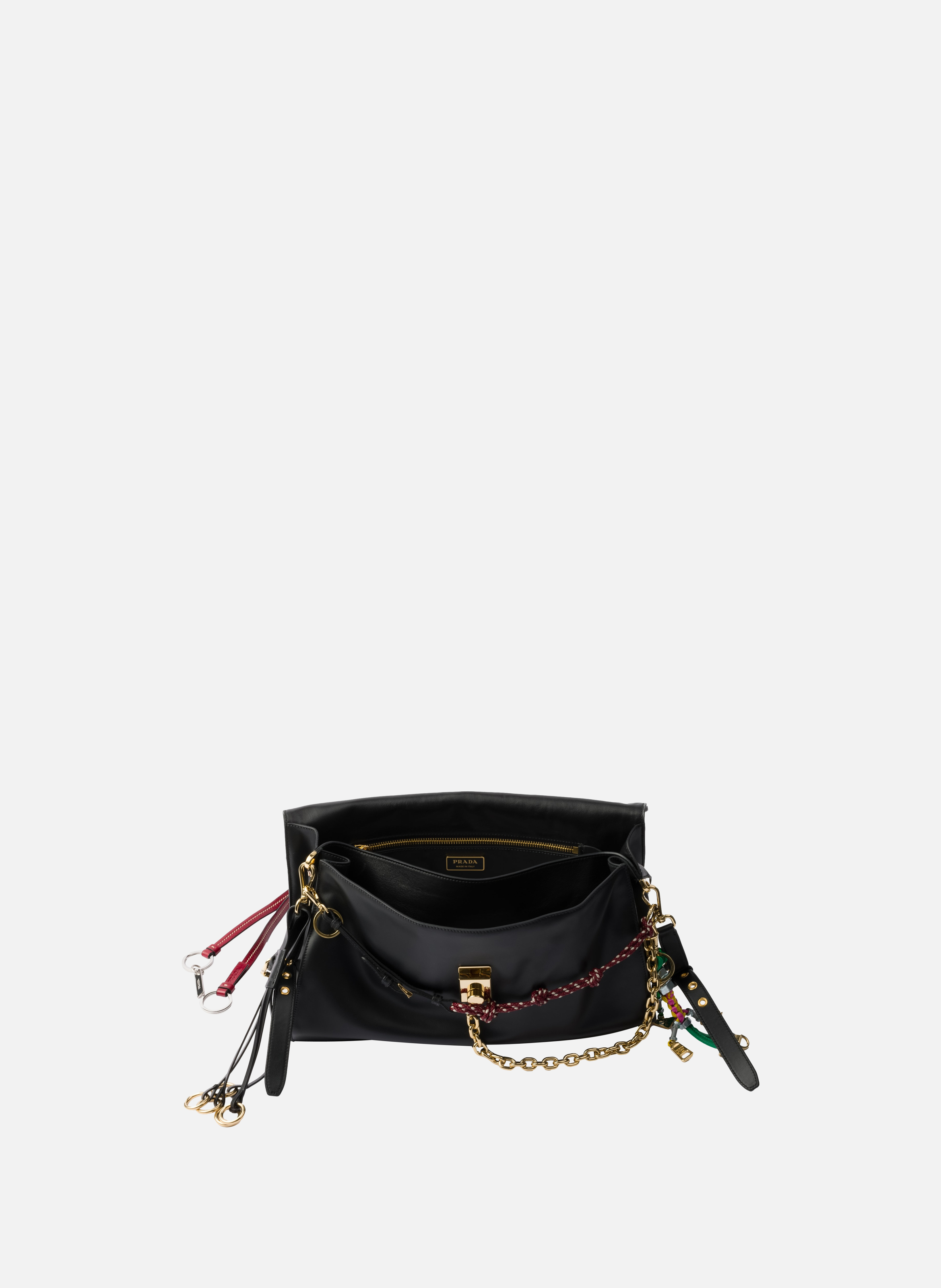 Grand sac porté épaule prada soft sound en cuir av PRADA Noir